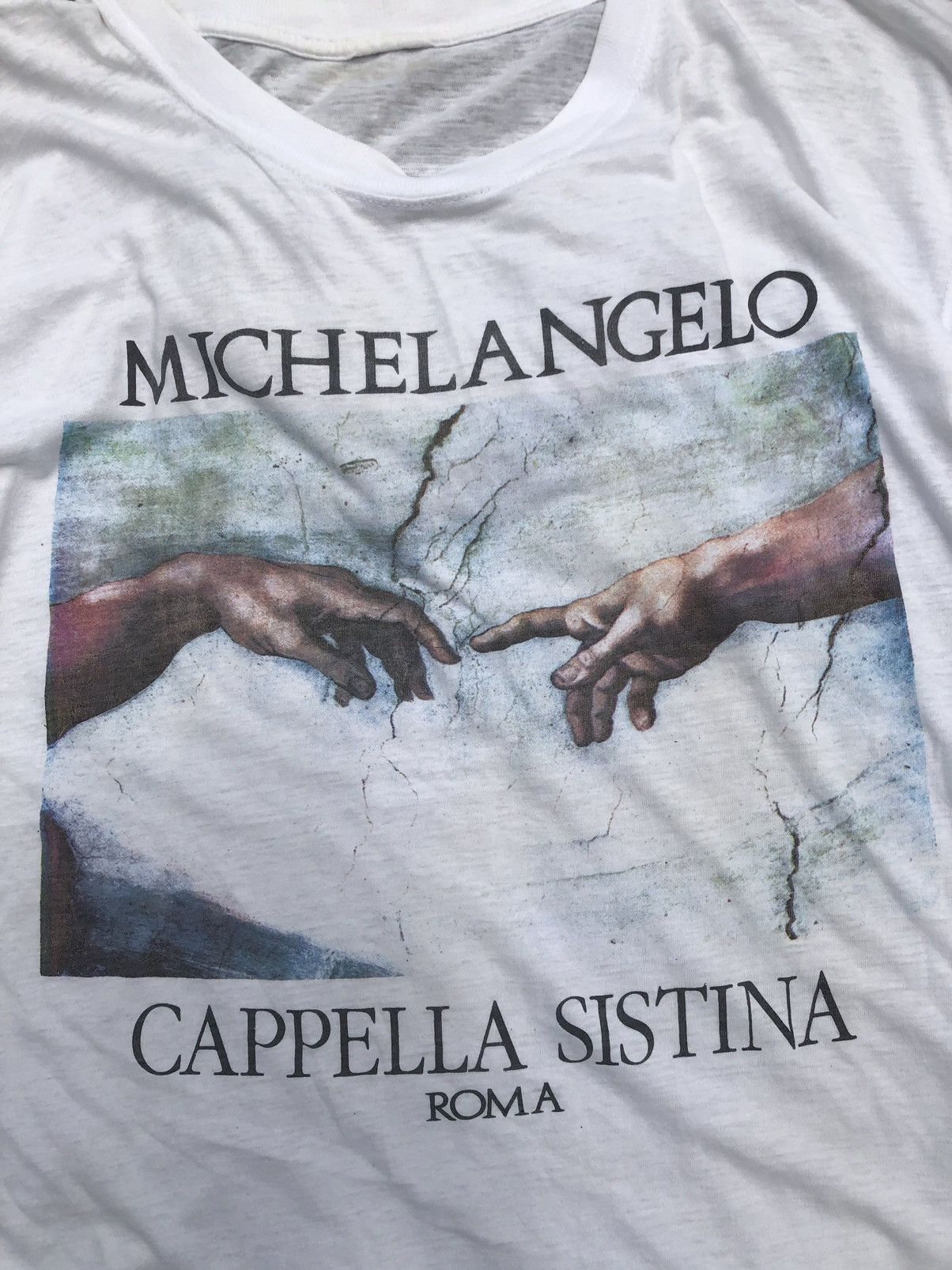 Vintage Vintage Art Michelangelo Cappella Sistina Roma Tshirt Size US L / EU 52-54 / 3 - 4 Thumbnail