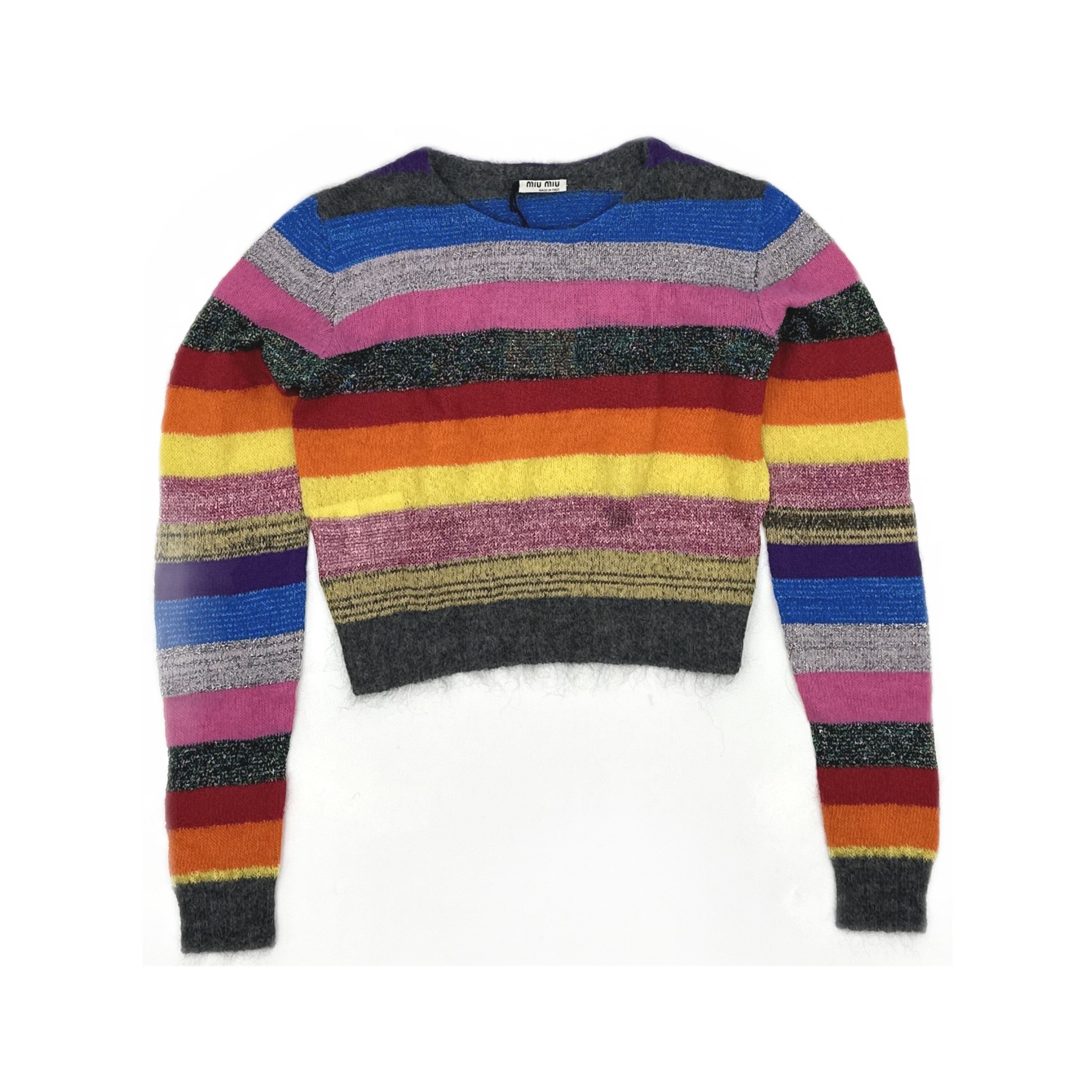 Miu Miu Miu Miu Striped Mohair Sweater Size 38 Size XS / US 0-2 / IT 36-38 - 1 Thumbnail