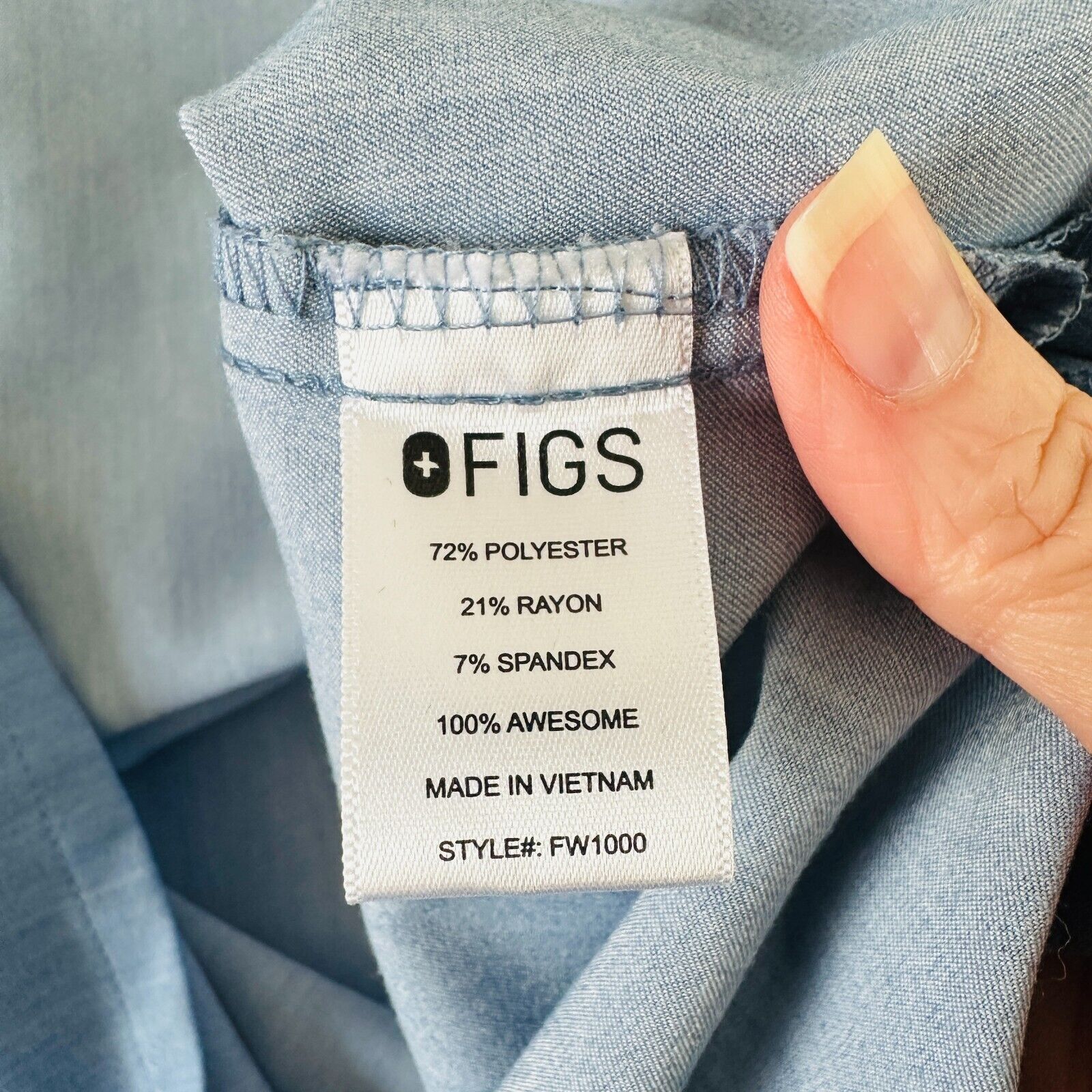 Other Figs Denim Blue Catarina VNeck Split Hem Short Sleeve Top S Size S / US 4 / IT 40 - 7 Thumbnail