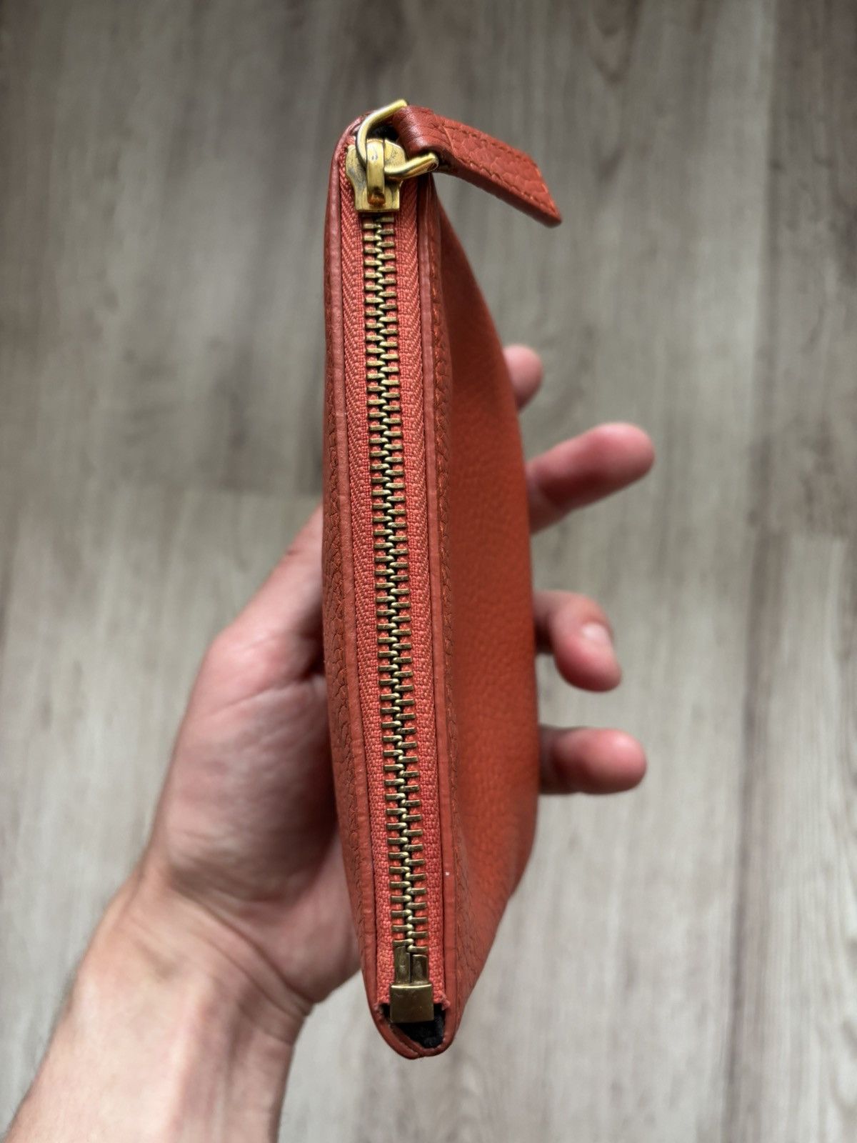 Burberry Burberry Orange Grain Leather Cosmetic Pouch – ROSCROM215CR Size ONE SIZE - 12 Thumbnail