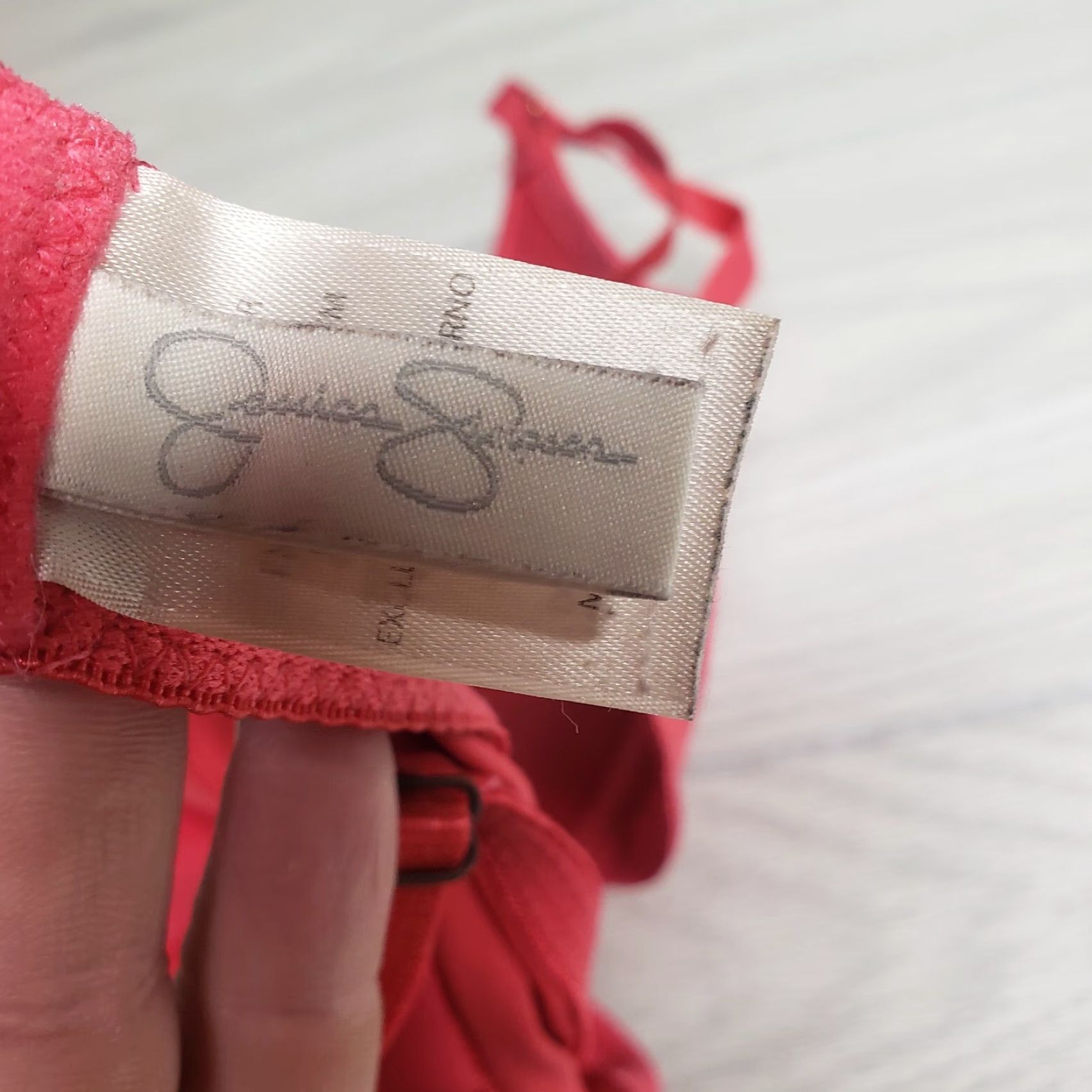Jessica Simpson Jessica Simpson Bra 34C Pink Red PushUp Underwire Lace Solid Women Size ONE SIZE - 3 Thumbnail