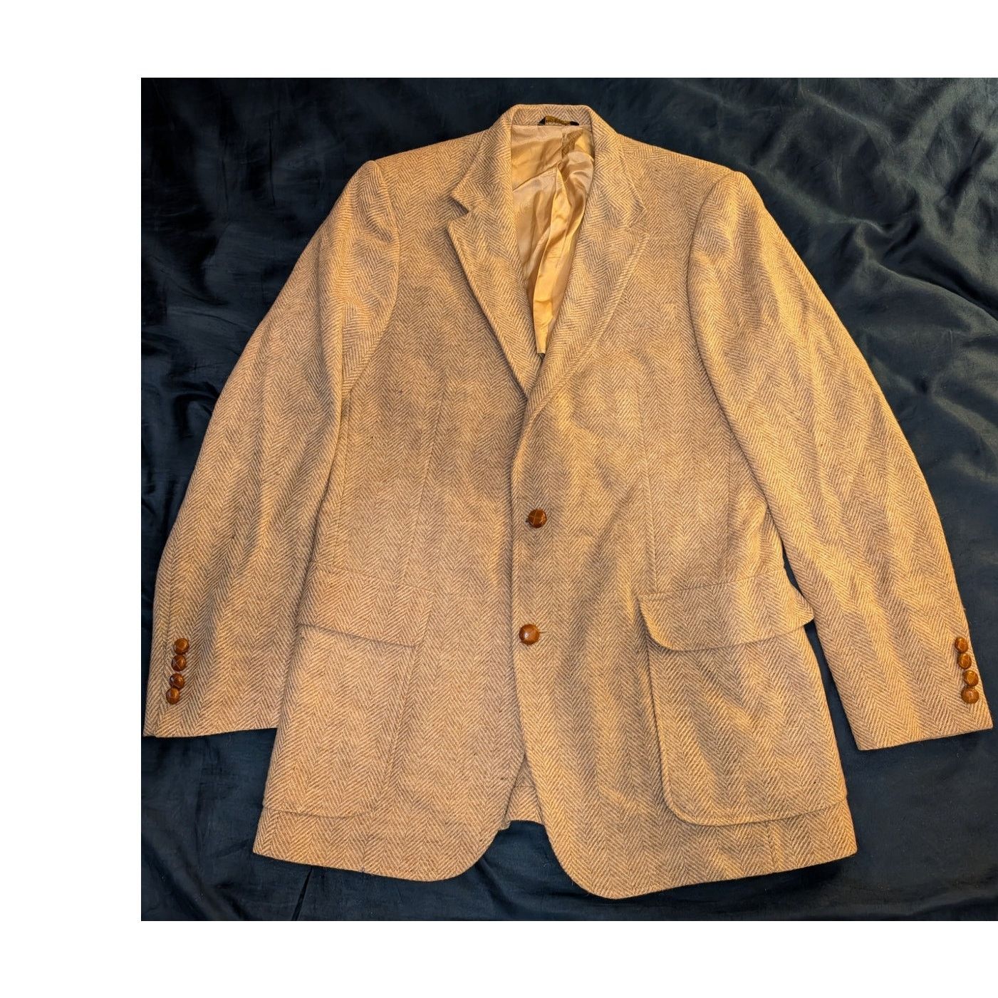 Haggar Vintage Haggar Imperial Wool Tweed Herringbone Blazer 40L Size 40L - 1 Thumbnail