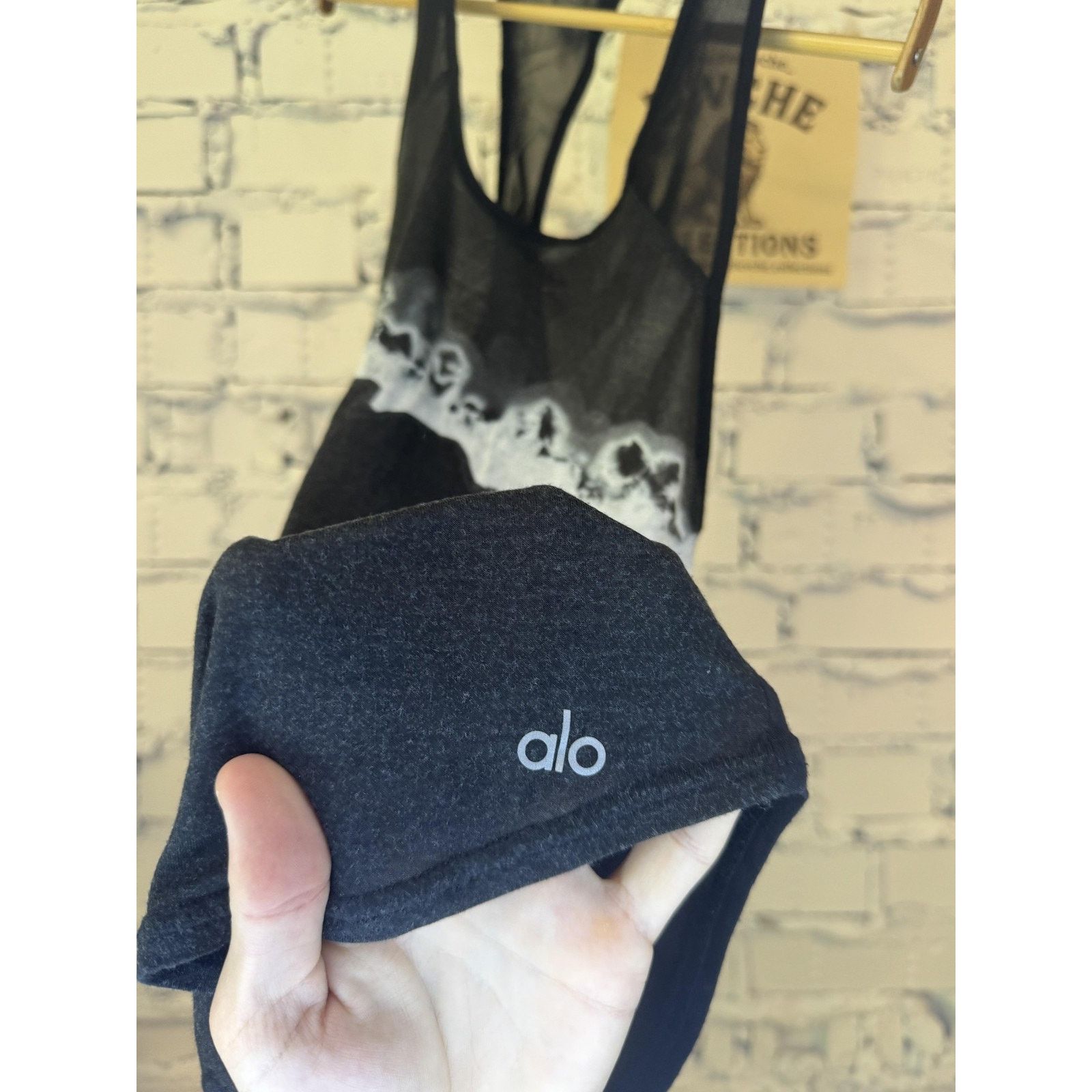 Alo Alo Tank Top Womens S Black White Tie Dye Racerback Size S / US 4 / IT 40 - 2 Thumbnail