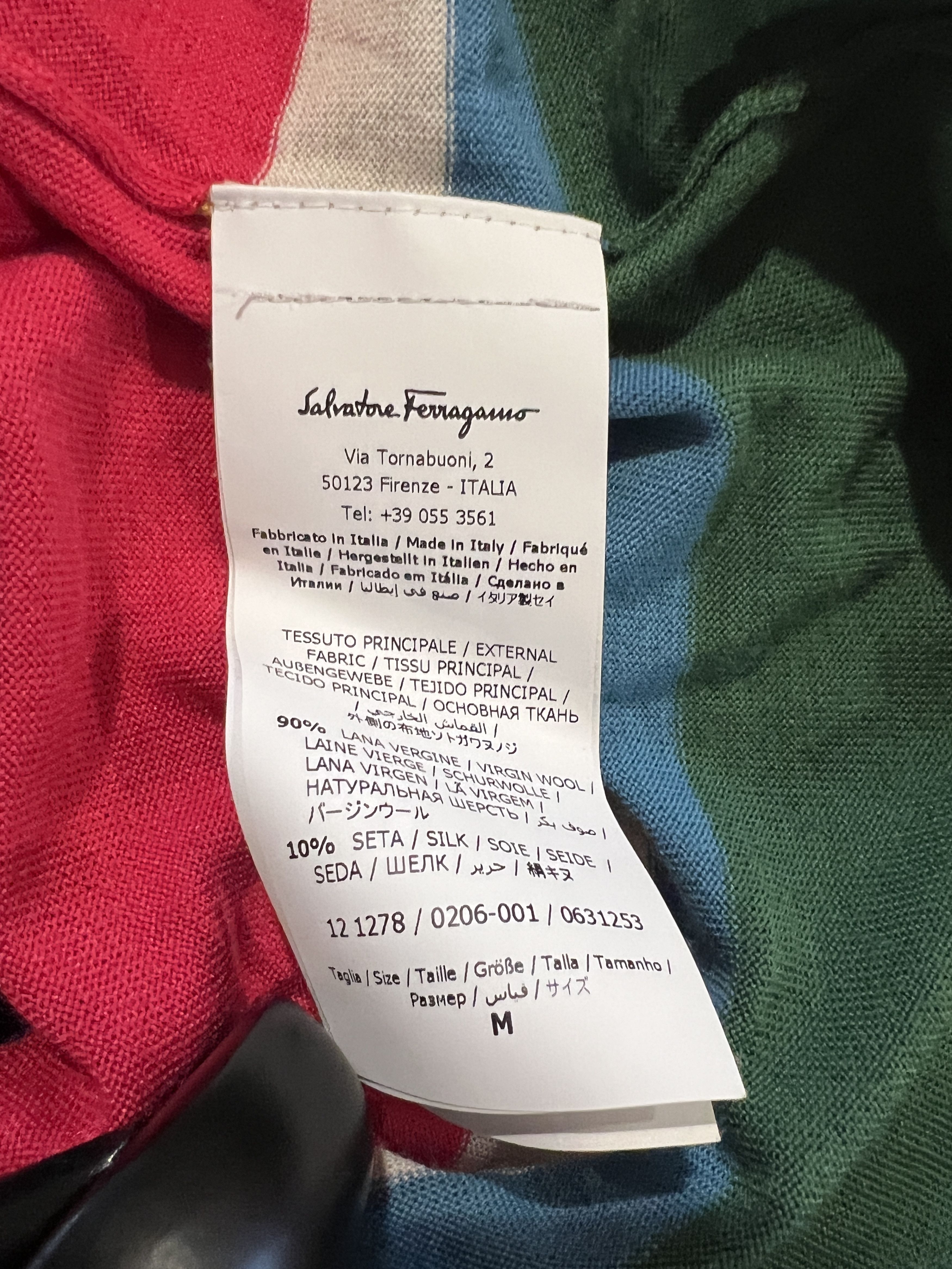 Salvatore Ferragamo Colorblock Wool/Silk V-Neck Size US M / EU 48-50 / 2 - 7 Thumbnail