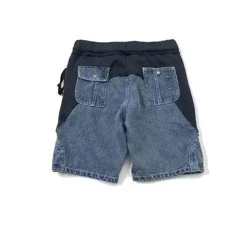 Jean 20SS Indigo Union Japan Navy Denim Patchwork USA Shorts Size US 32 / EU 48 - 2 Thumbnail