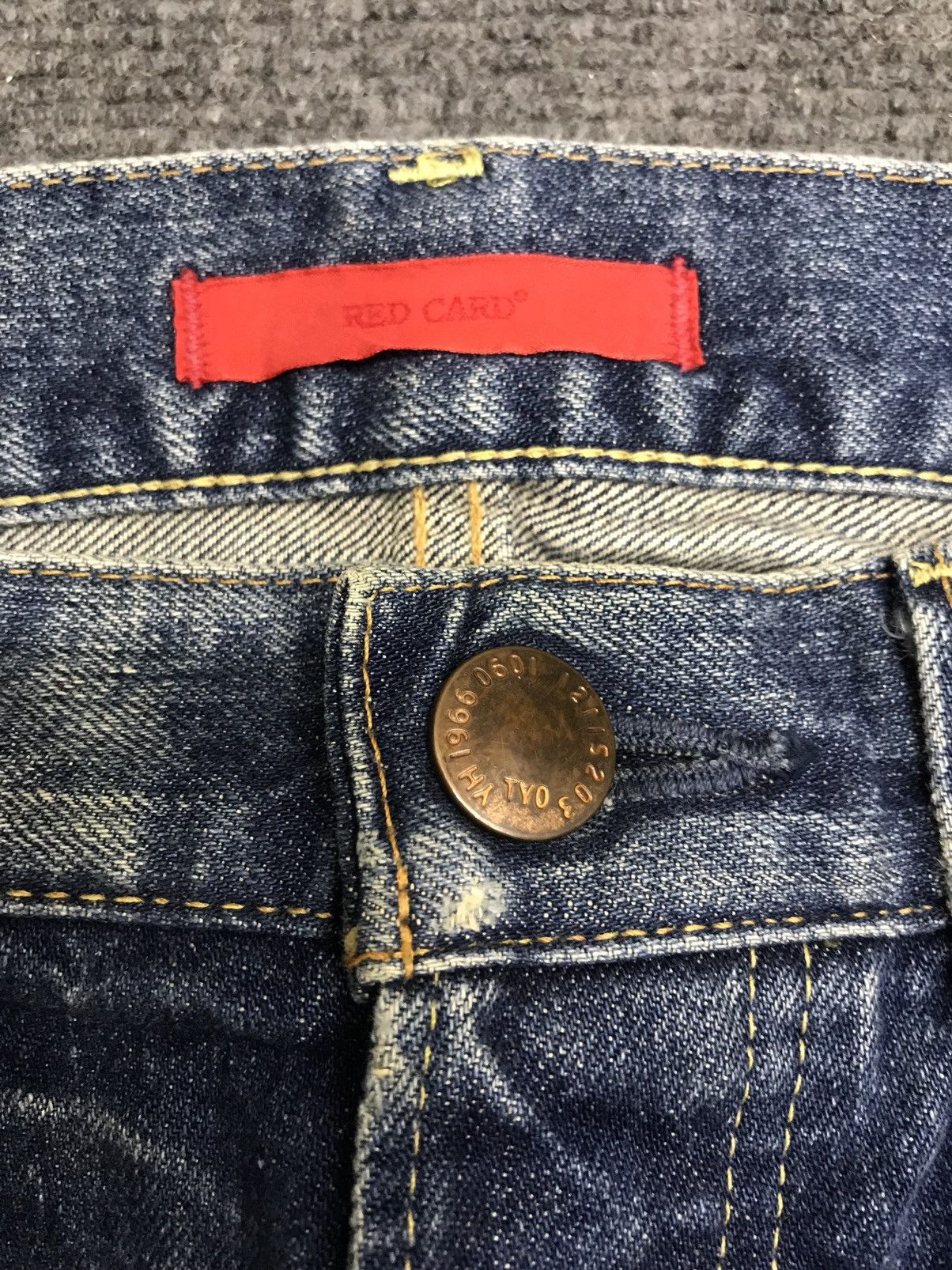 Japanese Brand 💥Insane 90s Style💥Red Card Stone Wash Fades Denim F454 Size US 32 / EU 48 - 3 Thumbnail