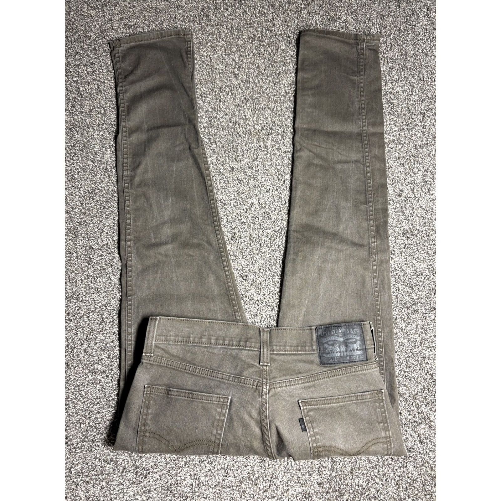 Levi's Levi's 511 Jeans Mens 30x31 Green Slim Straight Selvedge Denim Zip Fly Jeans Men Dark Green Slim Straight 511 (Regular) Size US 30 / EU 46 - 2 Thumbnail