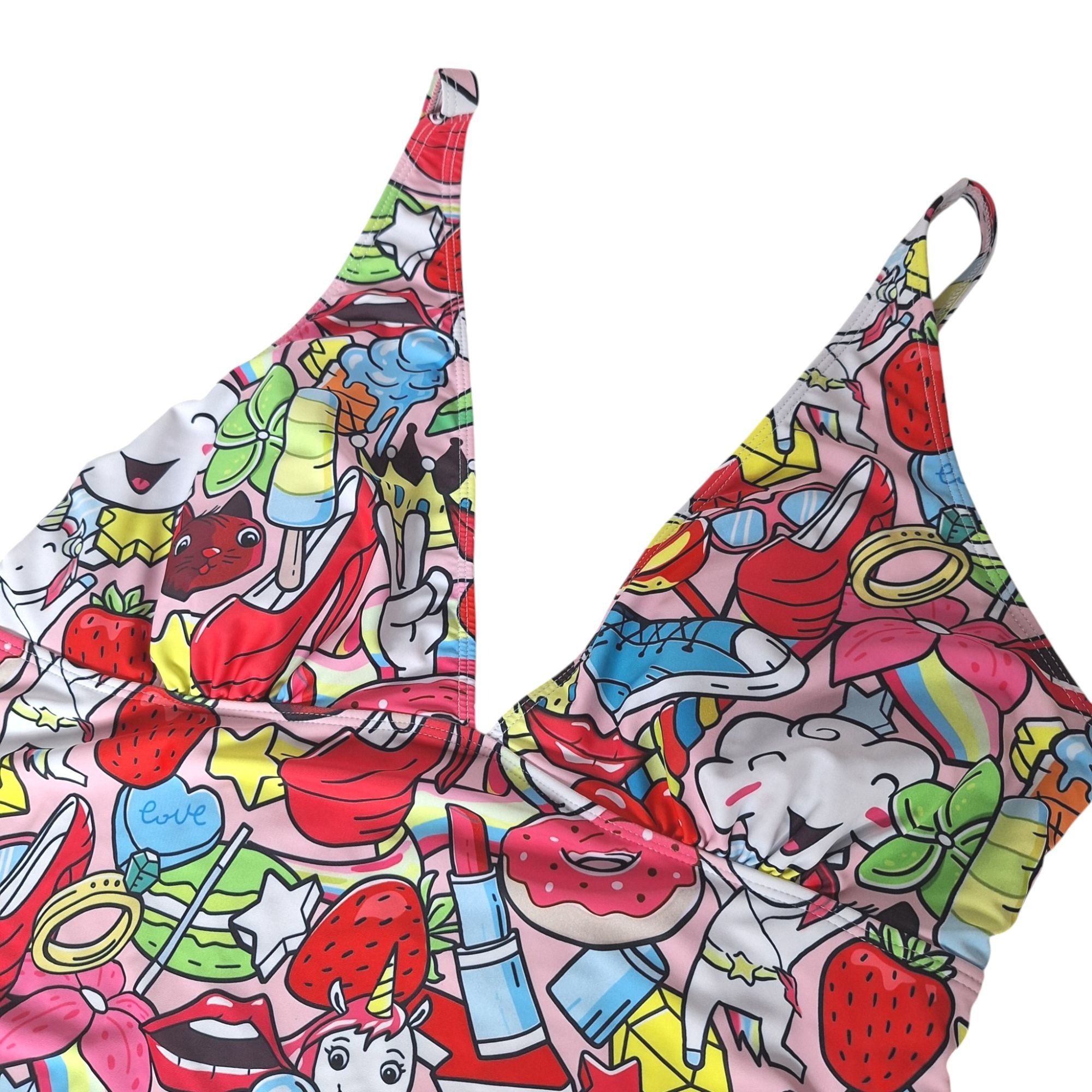 Other Women's One Piece Swimsuit 3XL Cartoon Pop Art Print Rainbow Size 3XL / US 20-22 - 1 Thumbnail