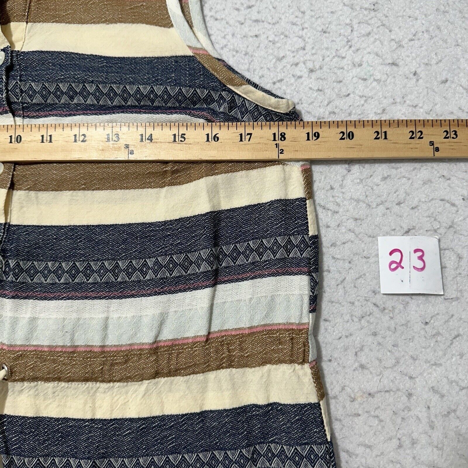 Other Mud Pie Medium A-Line Dress Cotton Textured Striped Collared Size M / US 6-8 / IT 42-44 - 8 Thumbnail