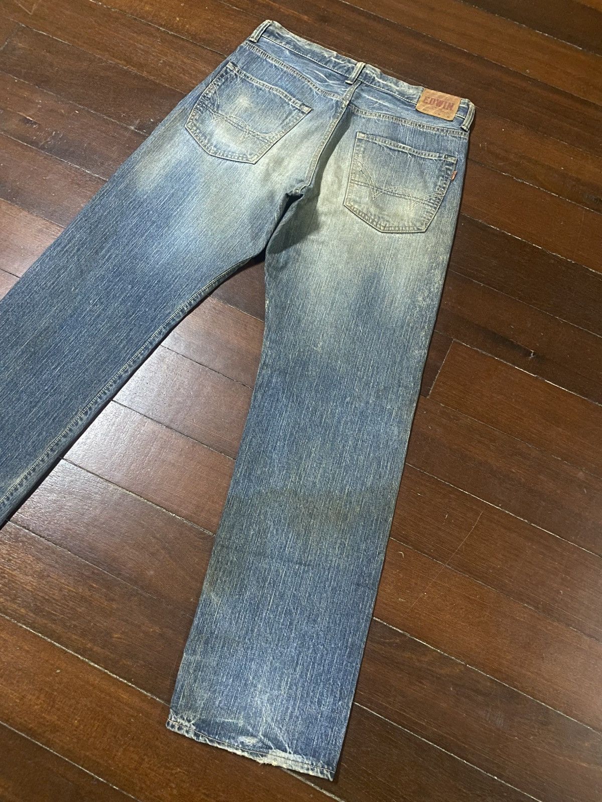 Edwin VINTAGE EDWIN 505z BAGGY SELVEDGE DENIM JEANS slubby faded Size US 37 - 13 Thumbnail
