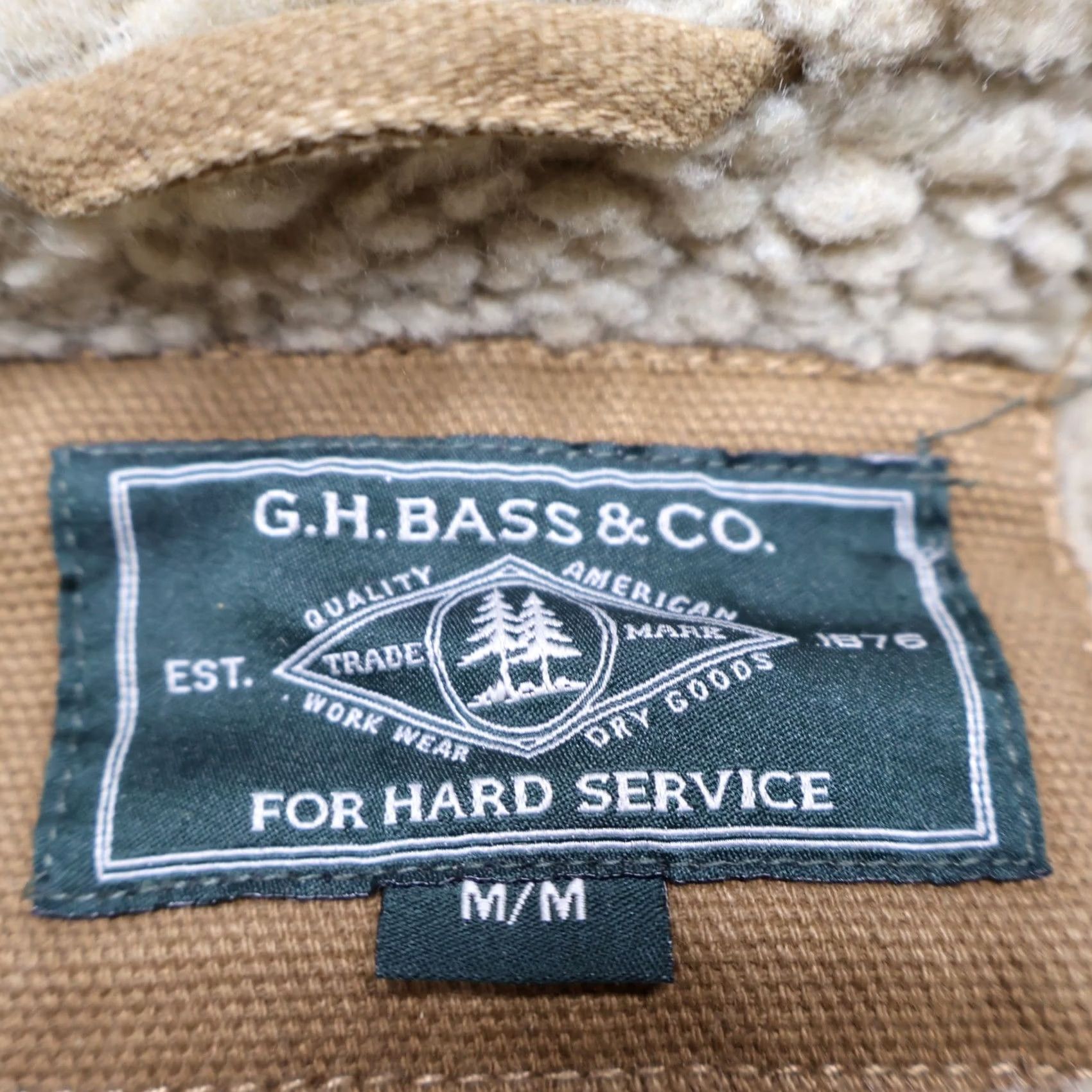 Vintage VINTAGE G.H. Bass & Co Jacket Men Medium Brown Canvas Duck Hooded Rugged Sherpa Lined Work Size US M / EU 48-50 / 2 - 6 Thumbnail