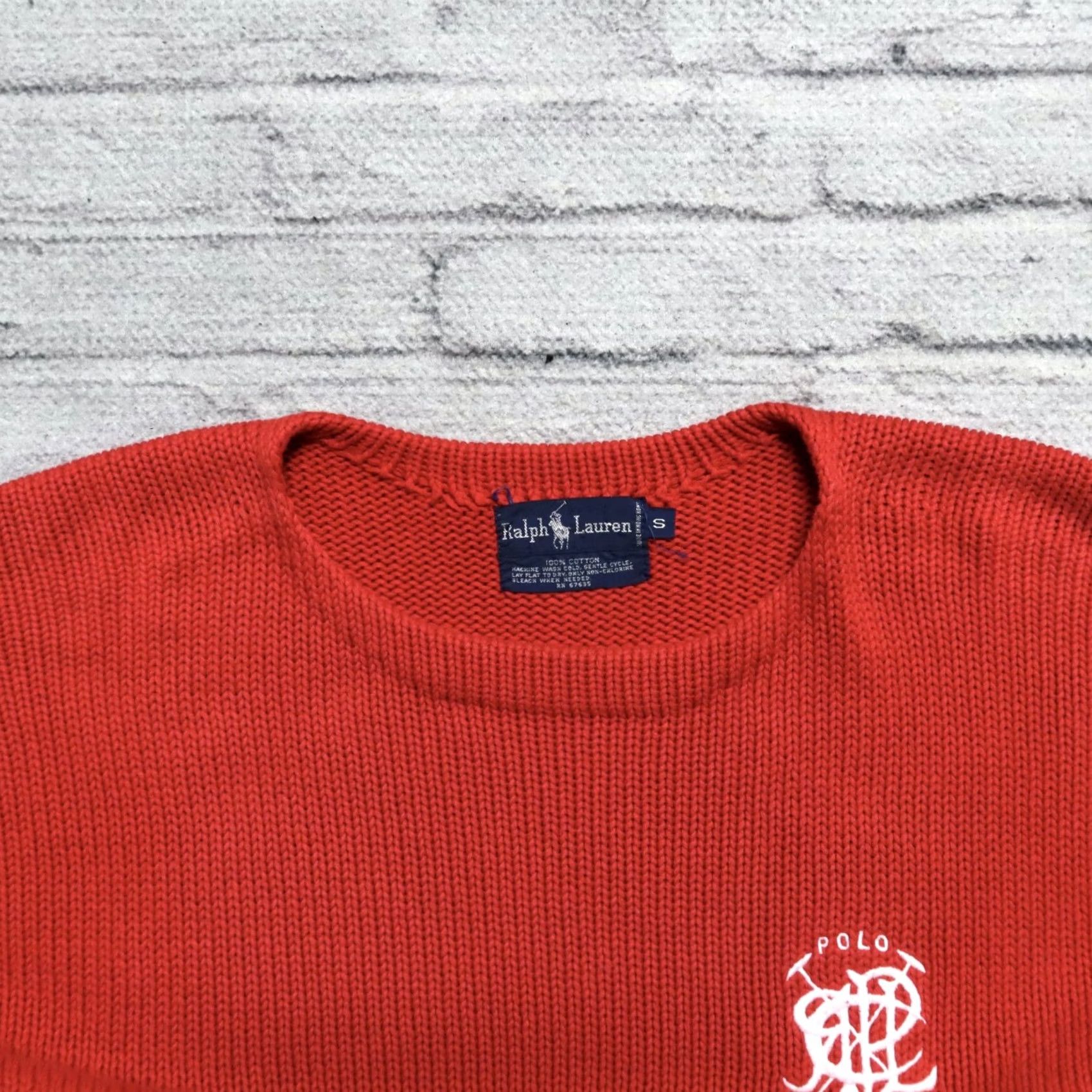 Ralph Lauren Vintage Ralph Lauren Logo Knit Sweater Shirt Men S Red 90s Size US S / EU 44-46 / 1 - 7 Thumbnail