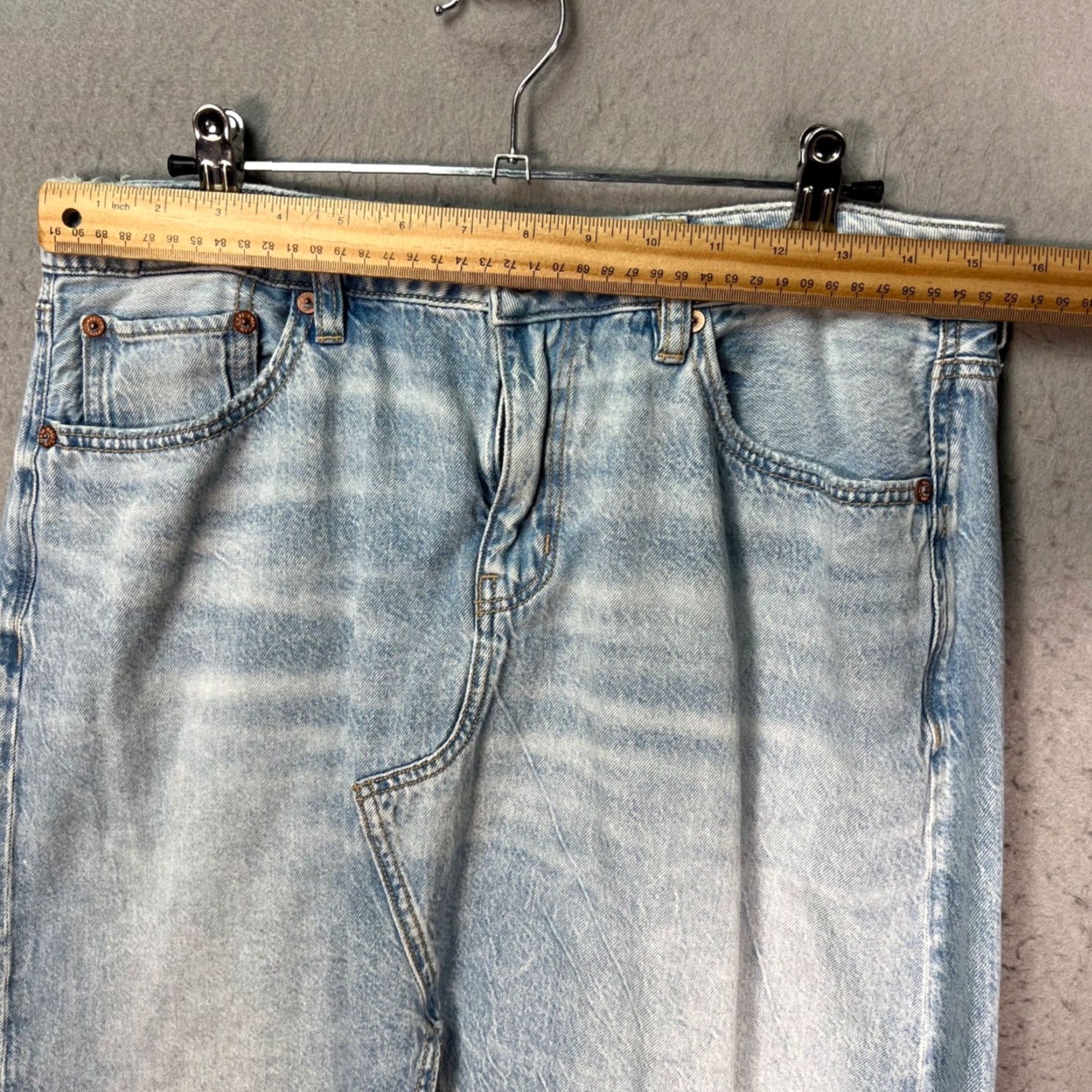 American Eagle Outfitters VINTAGE American Eagle Womens 8 Light Wash Denim Midi Skirt Straight Fit Blue Womens Size 30" / US 8 / IT 44 - 5 Thumbnail
