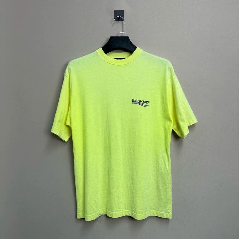 Balenciaga Balenciaga Neon Yellow Wave Short Sleeve Size US XXS / EU 40 - 1 Thumbnail
