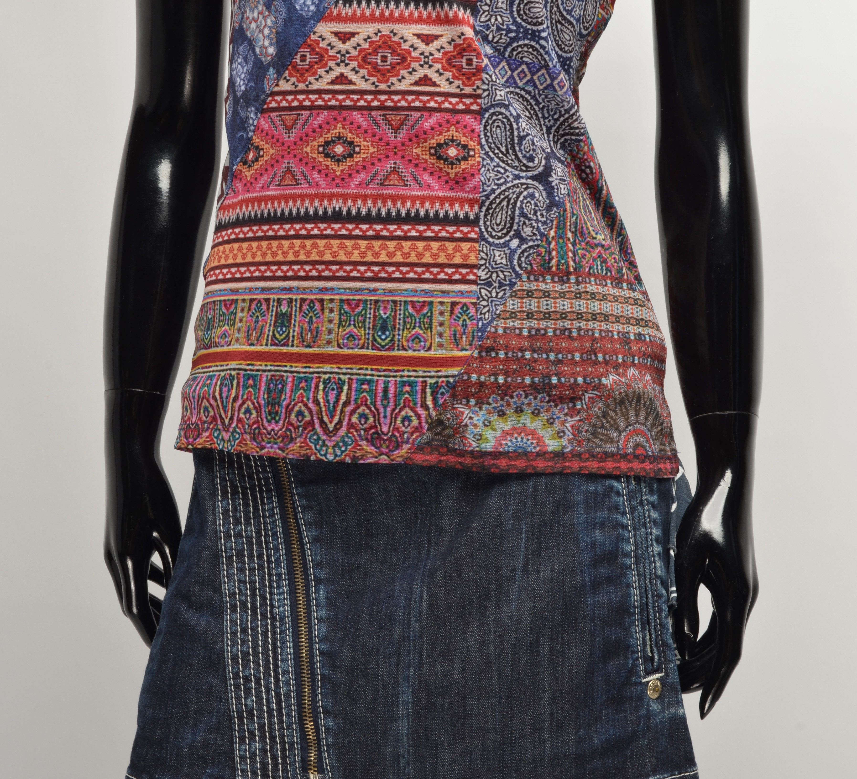 Desigual Desigual Multicolor Boho Mesh T-shirt Size XS / US 0-2 / IT 36-38 - 3 Thumbnail