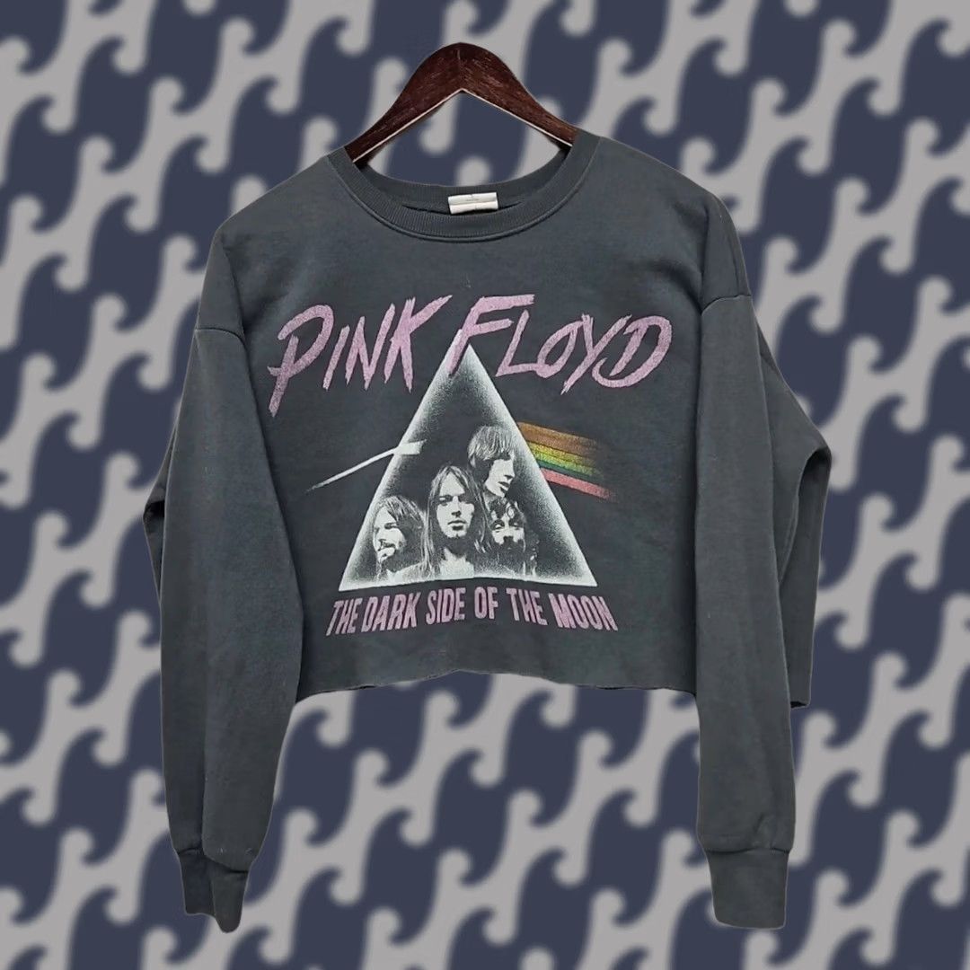 Vintage Pink Floyd Dark Side of the Moon Cropped Sweatshirt Gray XS? Size S / US 4 / IT 40 - 1 Thumbnail