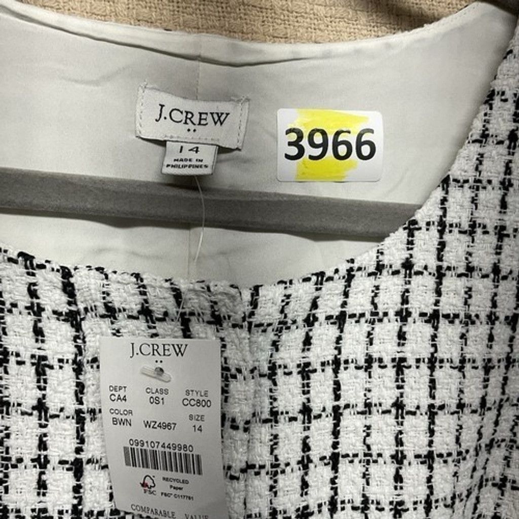 J.Crew NWT J. Crew Tweed Button Front Shift Tank Mini Dress Women14 Size XL / US 12-14 / IT 48-50 - 4 Thumbnail