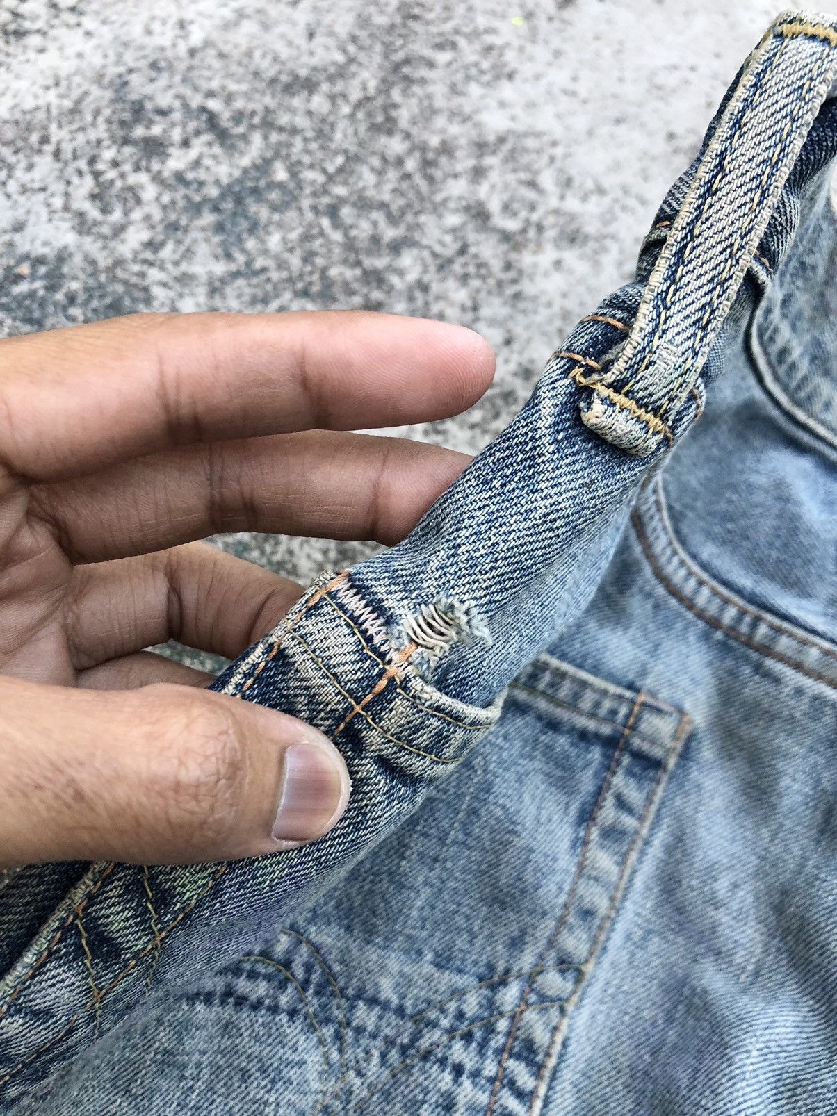 Edwin WIDE LEG DAMAGED VINTAGE EDWIN SELVEDGE DENIM Size US 29 - 11 Thumbnail