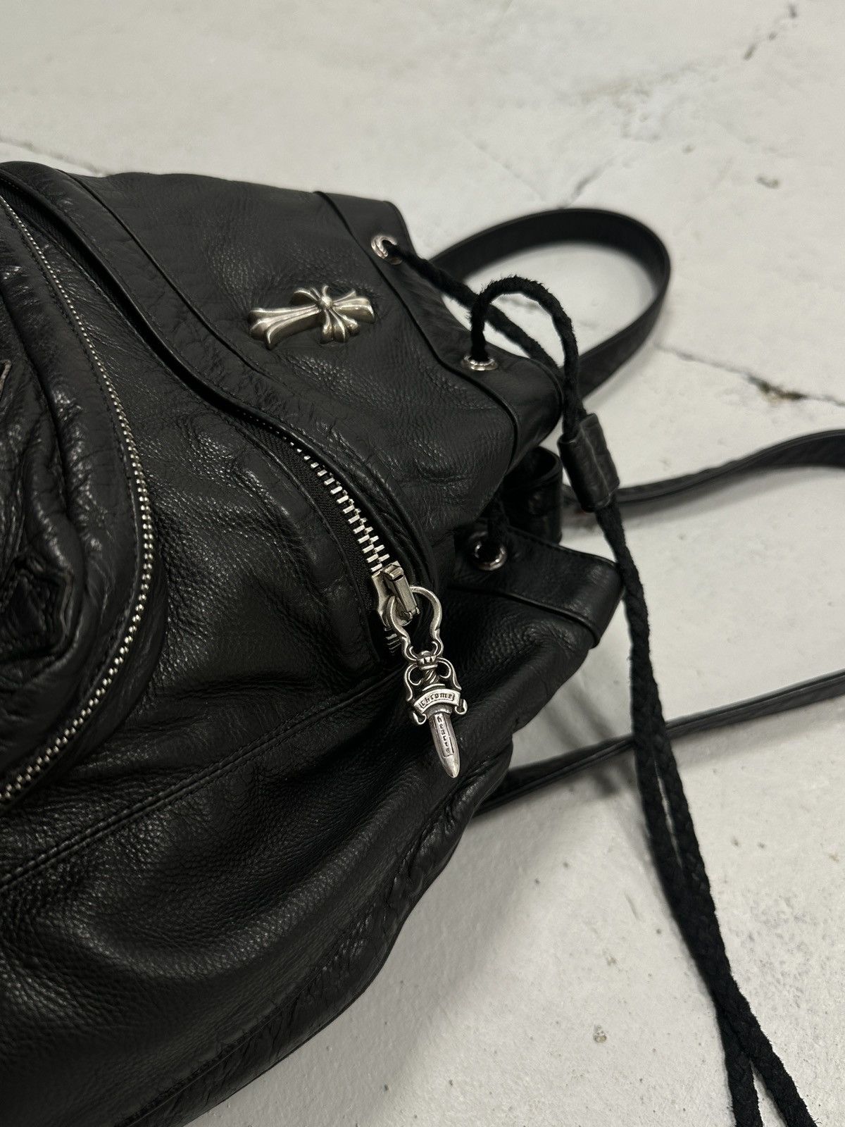 Chrome Hearts Chrome Hearts Flooded Leather Patch Drawstring Backpack Size ONE SIZE - 5 Thumbnail
