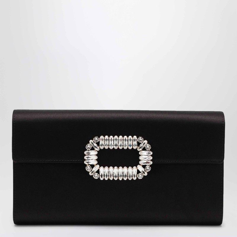 Roger Vivier Roger Vivier Black Satin Pochette With Sexy Choc Buckle Size ONE SIZE - 1 Thumbnail
