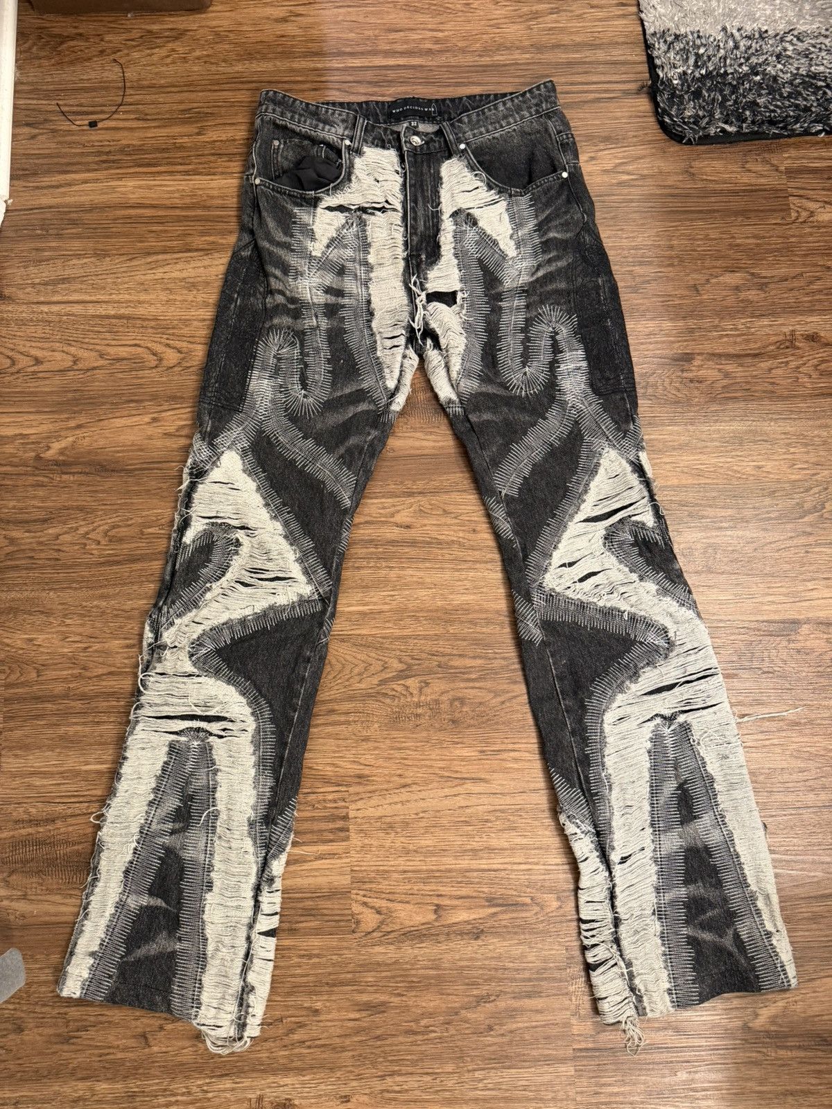Who Decides War Who Decides War Black Denim Jeans Size US 32 / EU 48 - 1 Thumbnail