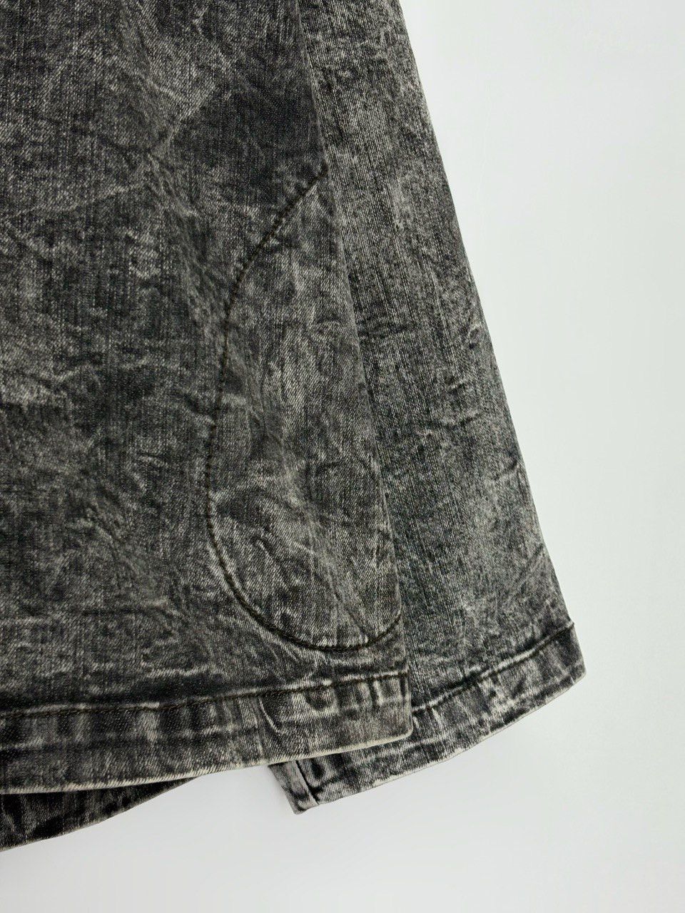 Norma Kamali Norma Kamali Black Acid Washed Denim A-Line Jacket Coat Size L / US 10 / IT 46 - 10 Thumbnail