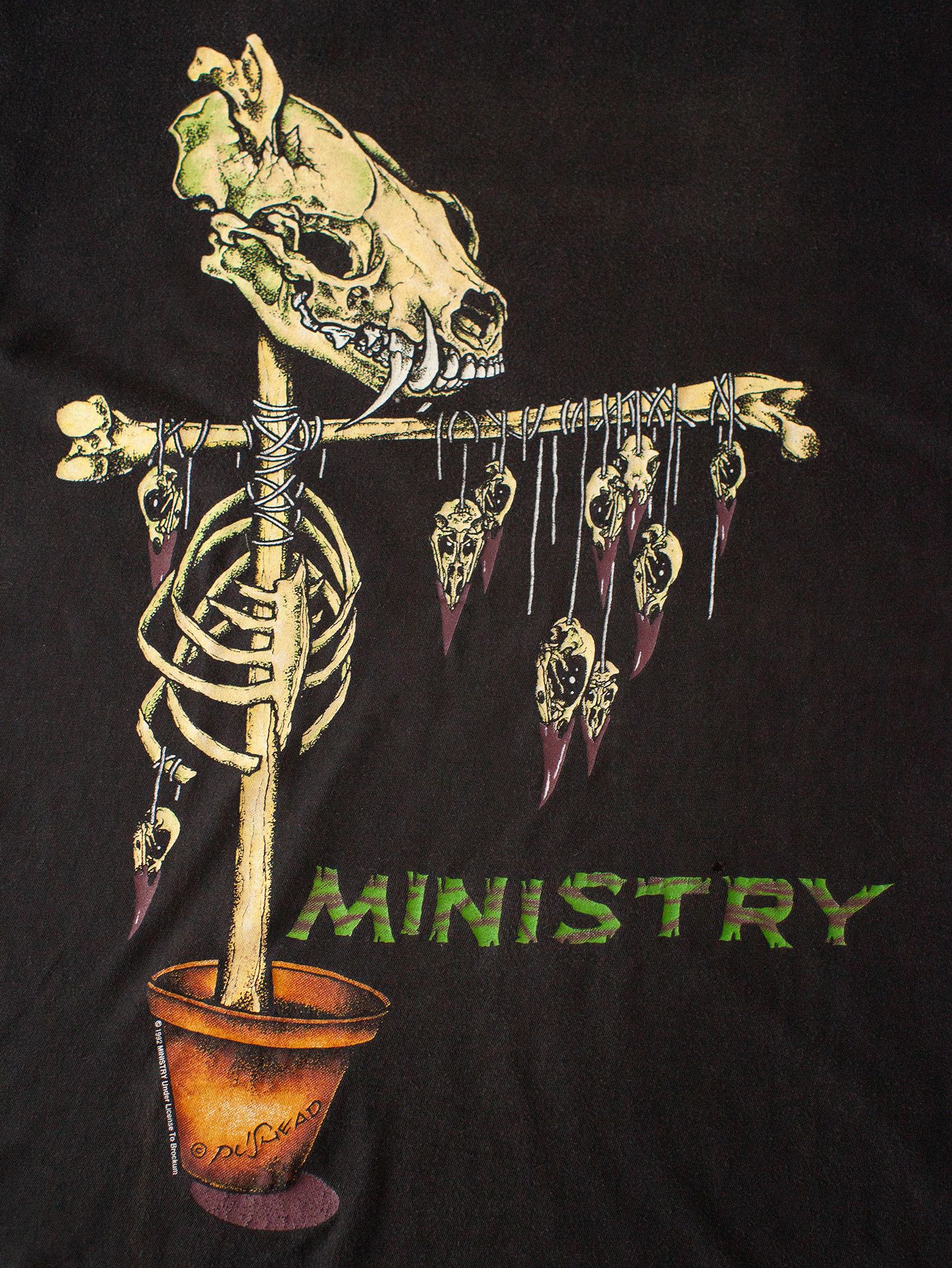 Band Tees Vintage 1992 Ministry "Scarecrow" Pushead Metal Band T-Shirt Size US L / EU 52-54 / 3 - 4 Thumbnail