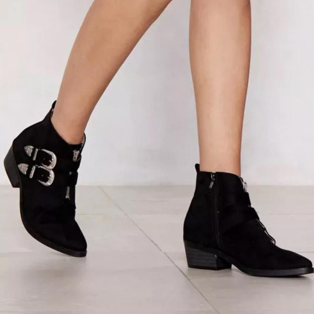 Designer Nasty Gal l Put Your West Foot Forward Buckle Boot Size 6 Size US 6 / IT 36 - 2 Thumbnail