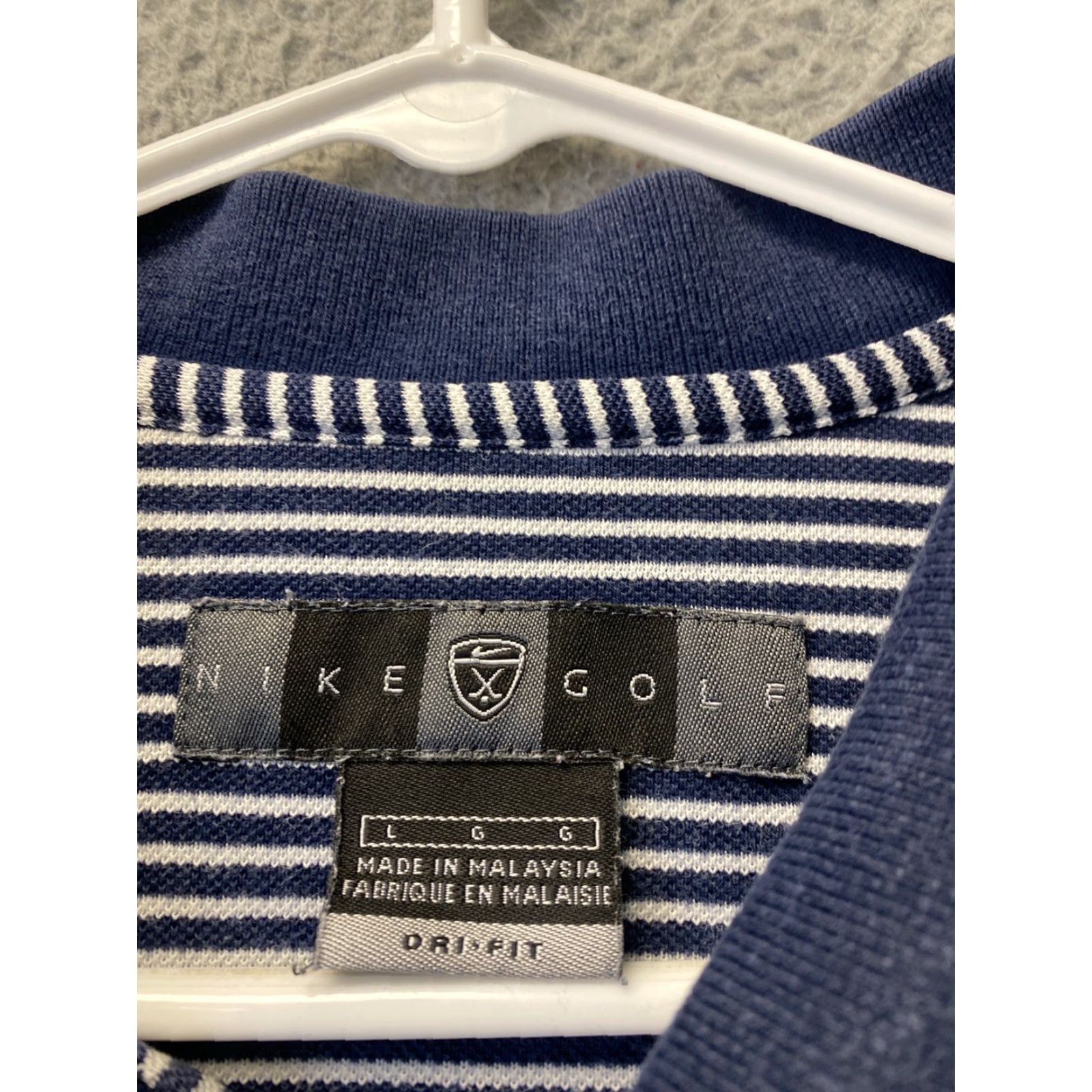 Nike Nike Polo Shirt Mens Size L Blue & White Striped Golf / 60-50 Size US L / EU 52-54 / 3 - 4 Thumbnail