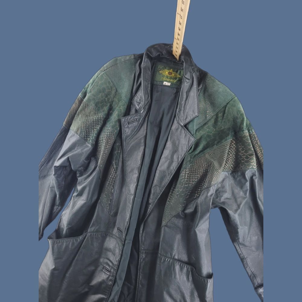 Vintage VINTAGE Avanti Jacket Womens M Green Leather Duster Overcoat Real Genuine Overcoat Size M / US 6-8 / IT 42-44 - 1 Thumbnail