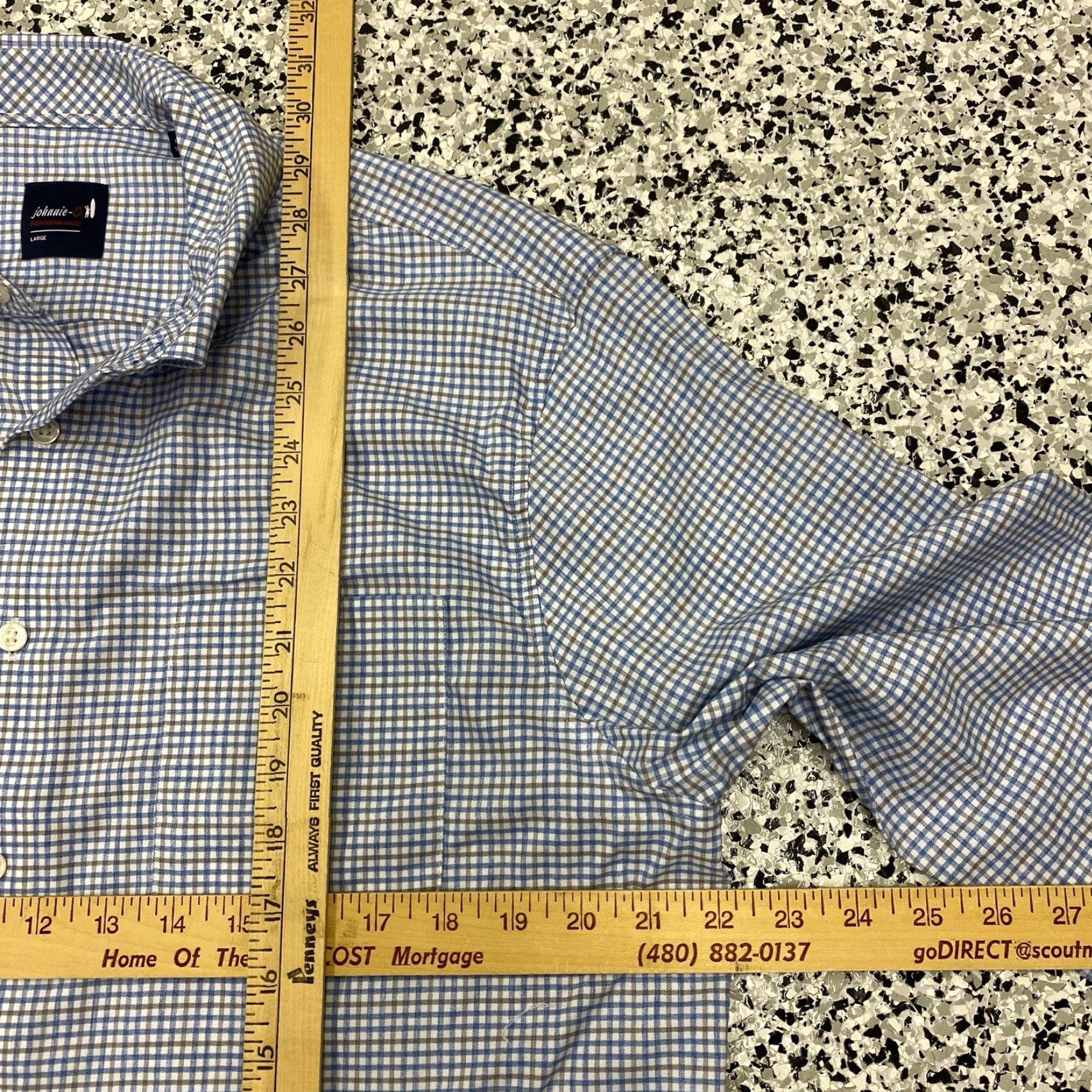 johnnie-O johnnie-O Performance Everest Button Up Shirt Blue Grey Plaid Size Large Mens Shirt Size US L / EU 52-54 / 3 - 2 Thumbnail