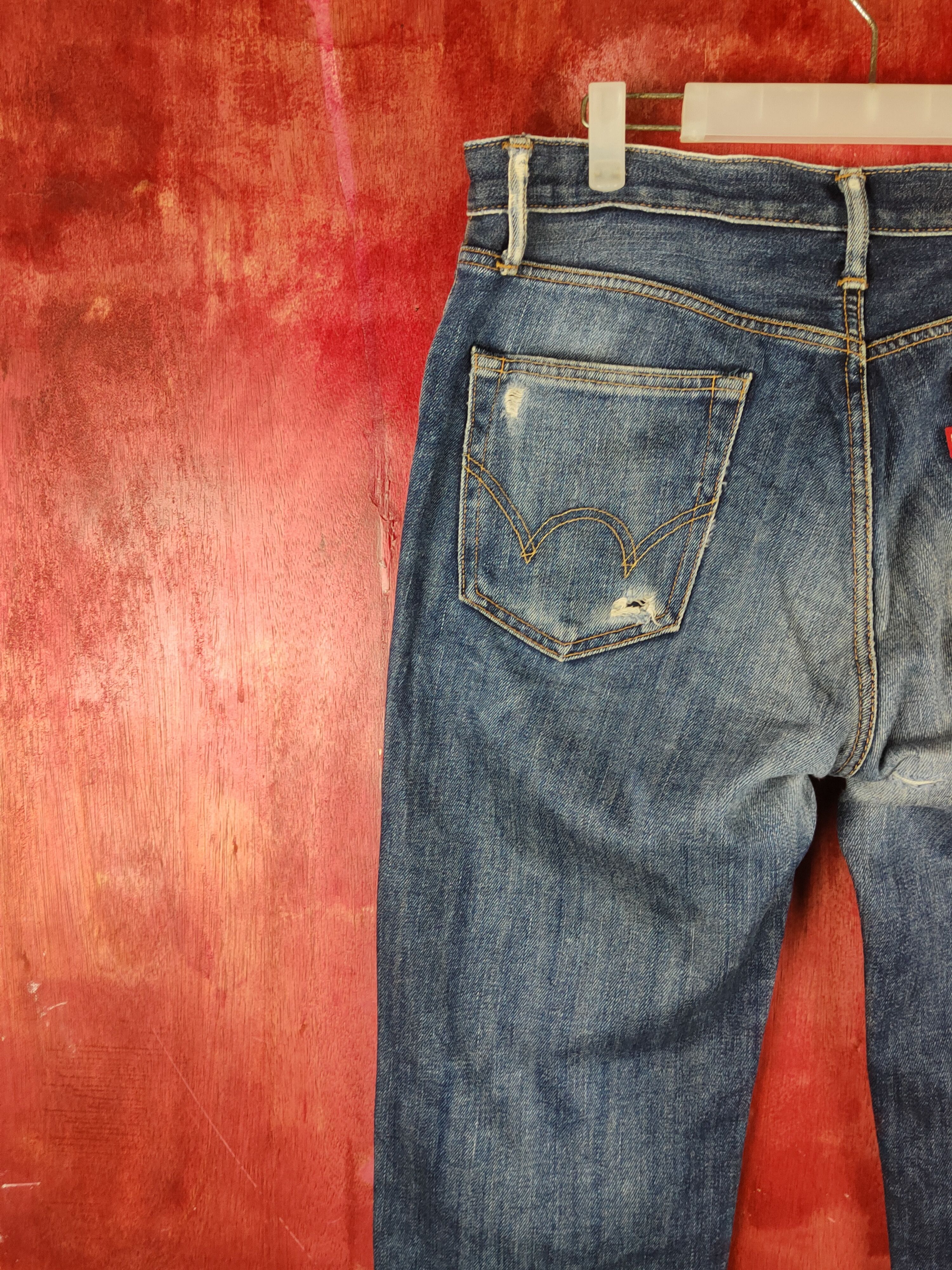 Edwin Edwin Dark Blue Distressed Ripped Jeans #S2147 Size US 32 / EU 48 - 10 Thumbnail