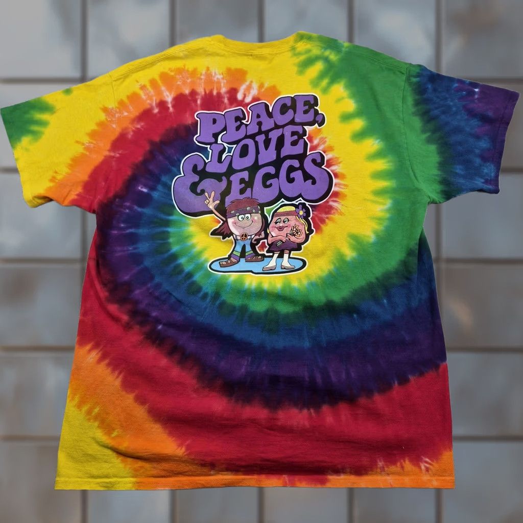 Port & Company Port & Company EggWorks Las Vegas Shirt Mens XL Tie Dye Peace Love Eggs Graphic Shirt Size US XL / EU 56 / 4 - 1 Thumbnail