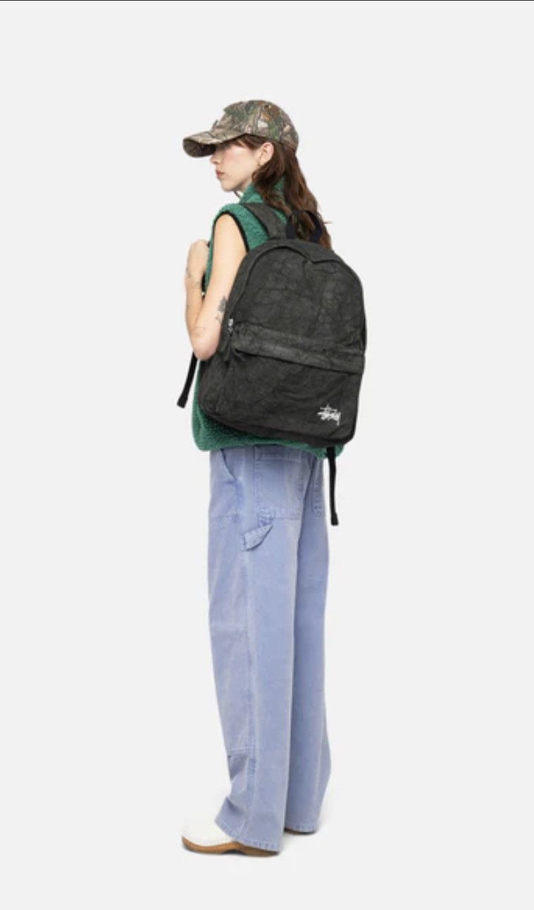 Stussy NEW 2023 summer Stussy canvas backpack washed black