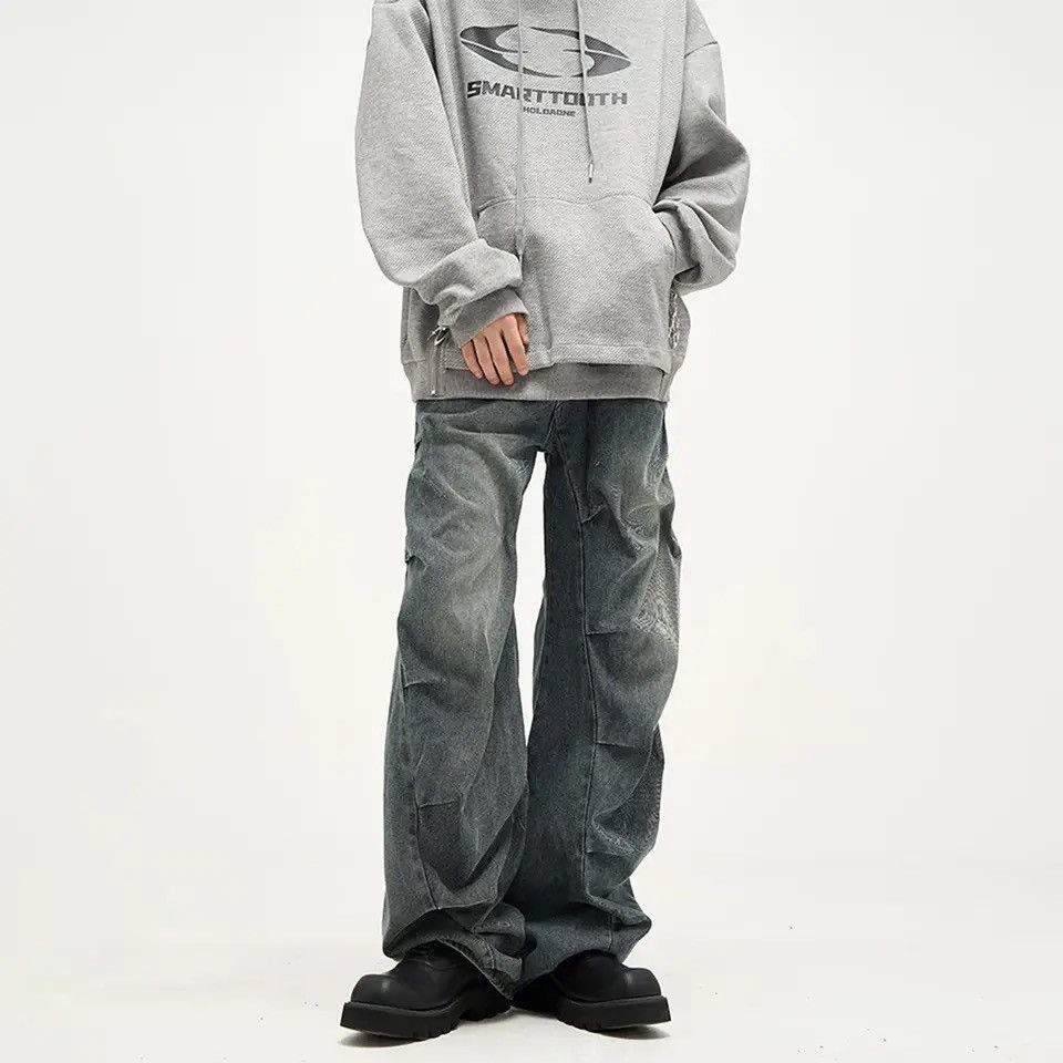 Japanese Brand × Vintage Stacked Jeans Men Loose Streetwear Size US 31 - 1 Thumbnail