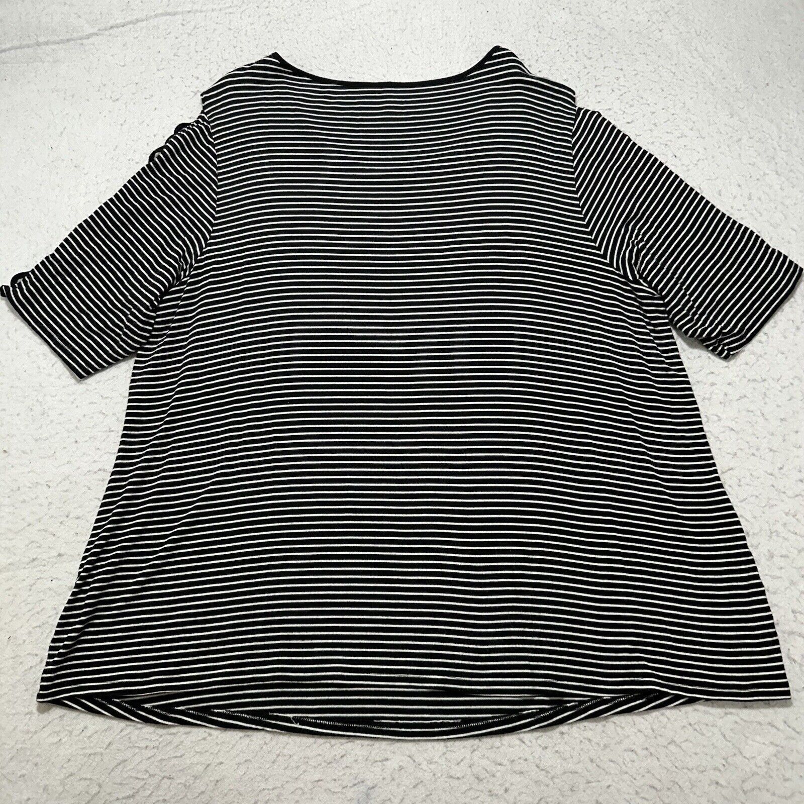 Other Cato 22/24W Lightweight Black White Striped Blouse Top Size 4XL / US 24-26 - 10 Thumbnail