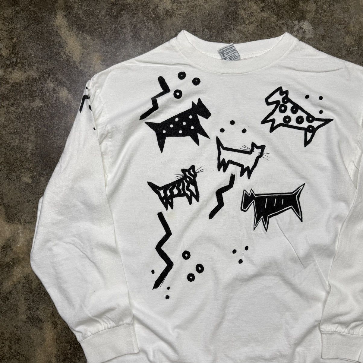 Vintage vintage longsleeve dog and cat weatern art tshirt Size US XL / EU 56 / 4 - 3 Thumbnail