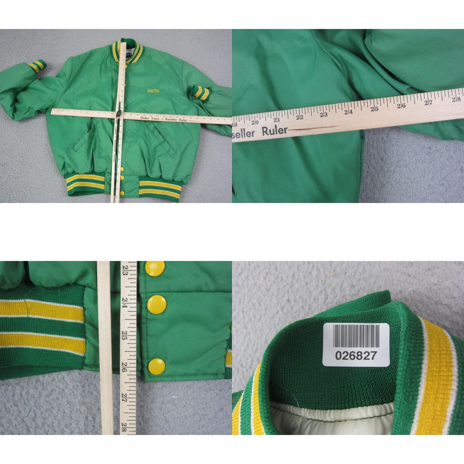 Holloway VINTAGE Holloway Kennedy Football Varsity Jacket Mens XL Green 80s Football Workwear Casual Short Jacket Coat Man Green XL Mens Size US XL / EU 56 / 4 - 9 Thumbnail