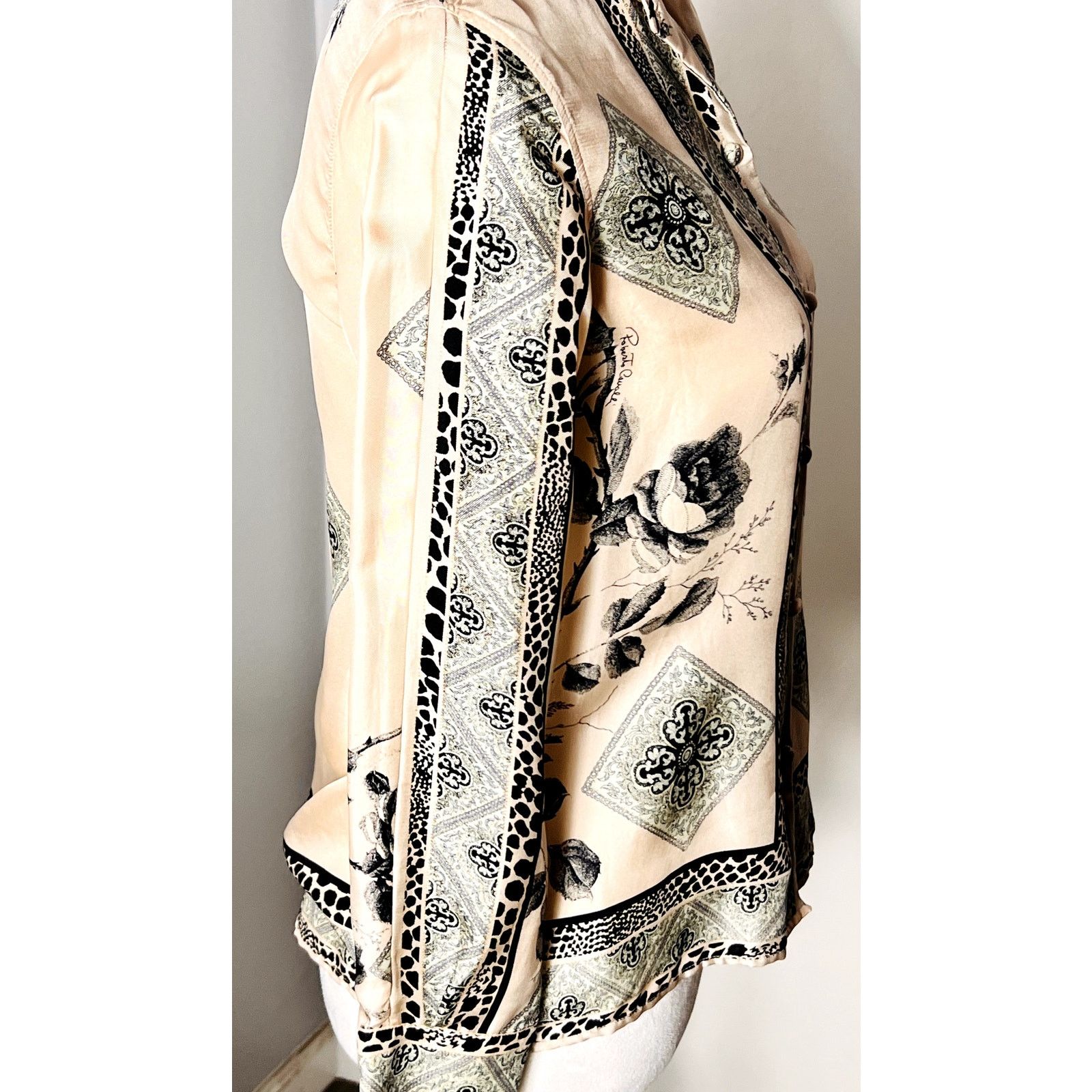 Roberto Cavalli Roberto Cavalli Pink pastel print button up blouse Small 4 Size S / US 4 / IT 40 - 3 Thumbnail