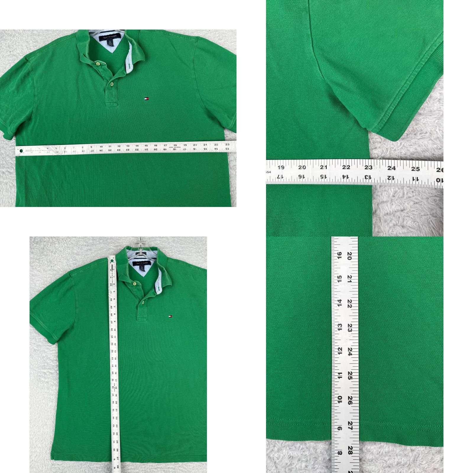 Tommy Hilfiger Tommy Hilfiger Polo Shirt Men XL Green 100% Cotton Slim Fit Button Collar Short Sleeve Size US XL / EU 56 / 4 - 8 Thumbnail