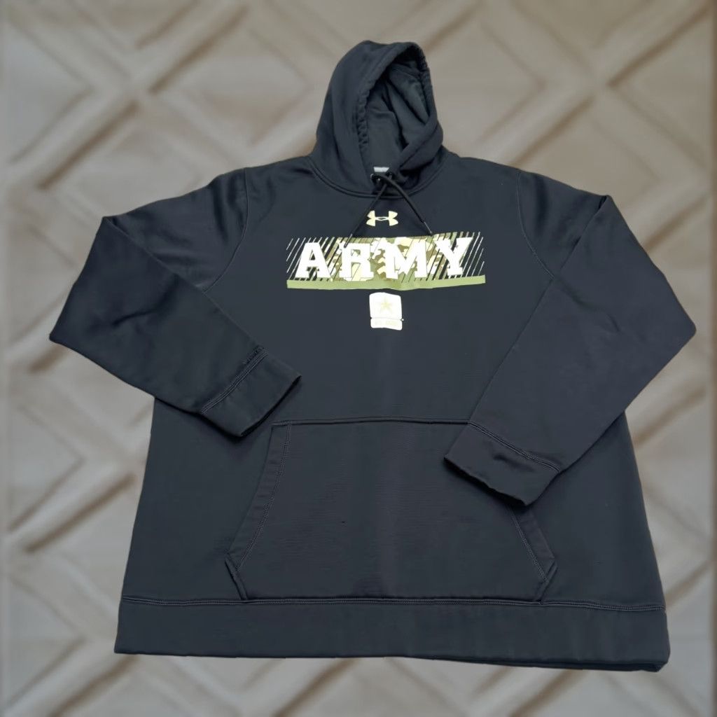 Under Armour Under Armour Storm Hooded Army Hoodie Pullover Sweatshirt Men XL Black Logo Size US XL / EU 56 / 4 - 1 Thumbnail