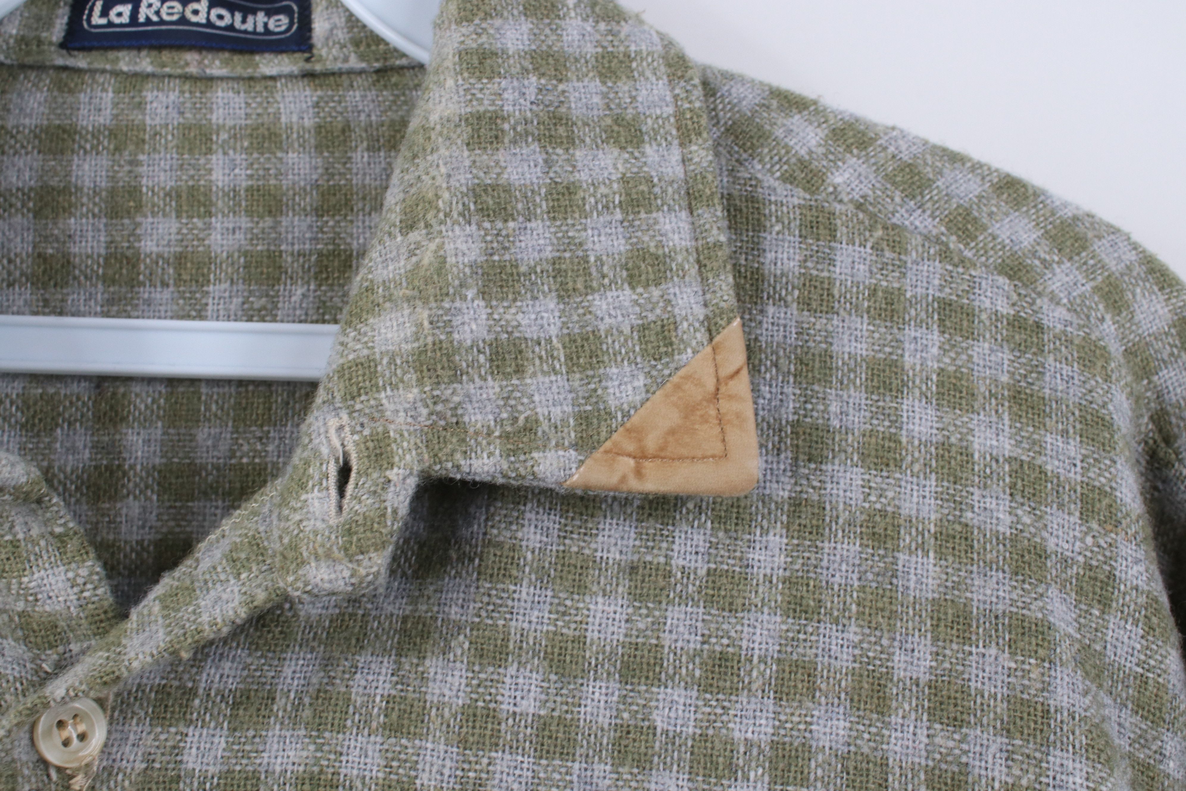 Vintage Vintage 70s Streetwear Knit Collared Button Shirt Plaid Size US S / EU 44-46 / 1 - 5 Thumbnail