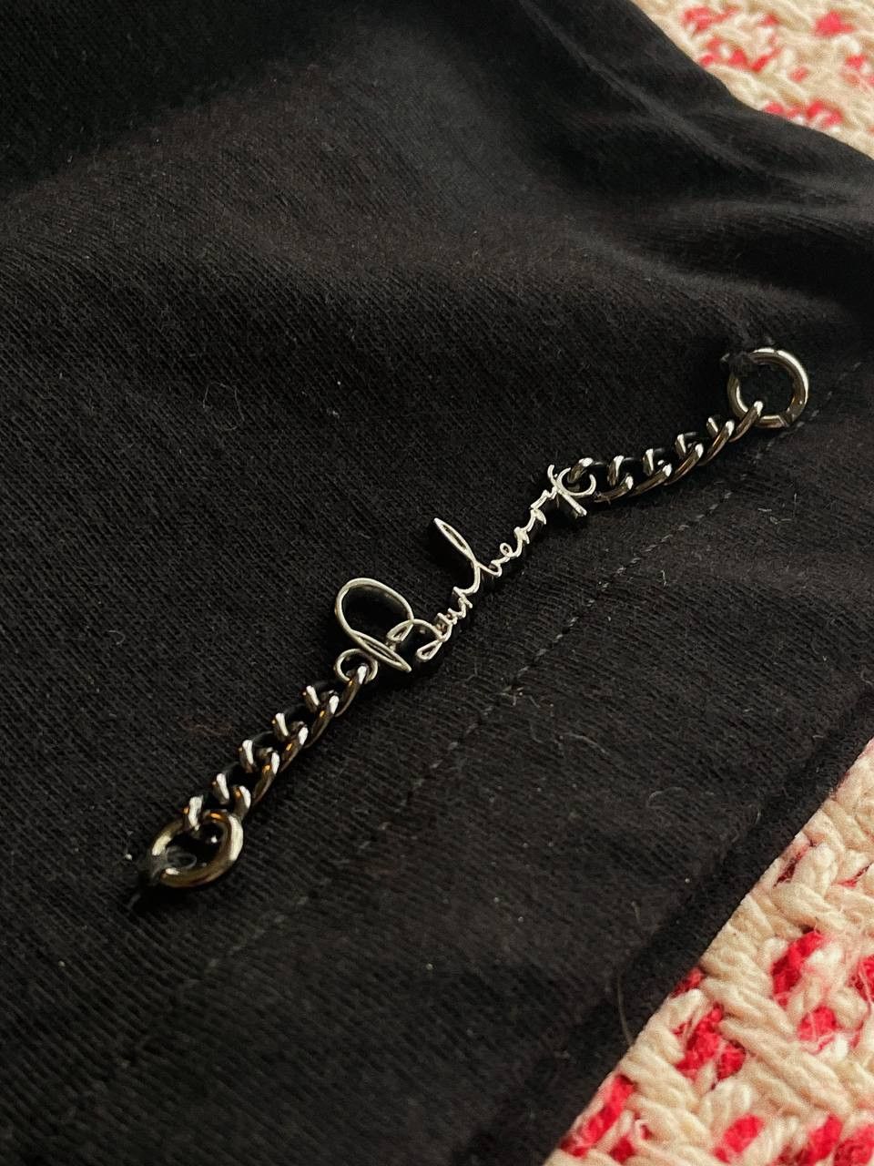 Burberry Burberry Top Black Velvet Trim Deep Neck Size S / US 4 / IT 40 - 3 Thumbnail
