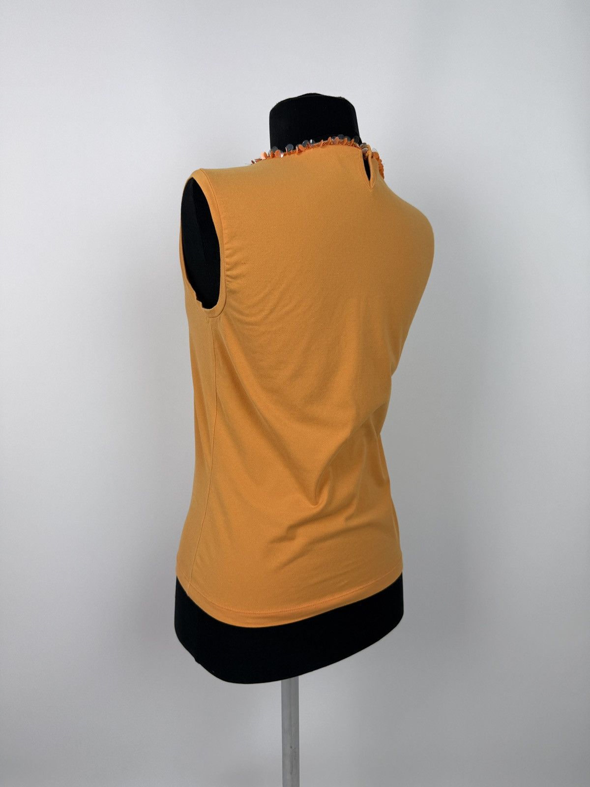 Max Mara Y2K Vintage Max Mara Pale Orange Sequin Neck Tank Top Size M / US 6-8 / IT 42-44 - 2 Thumbnail