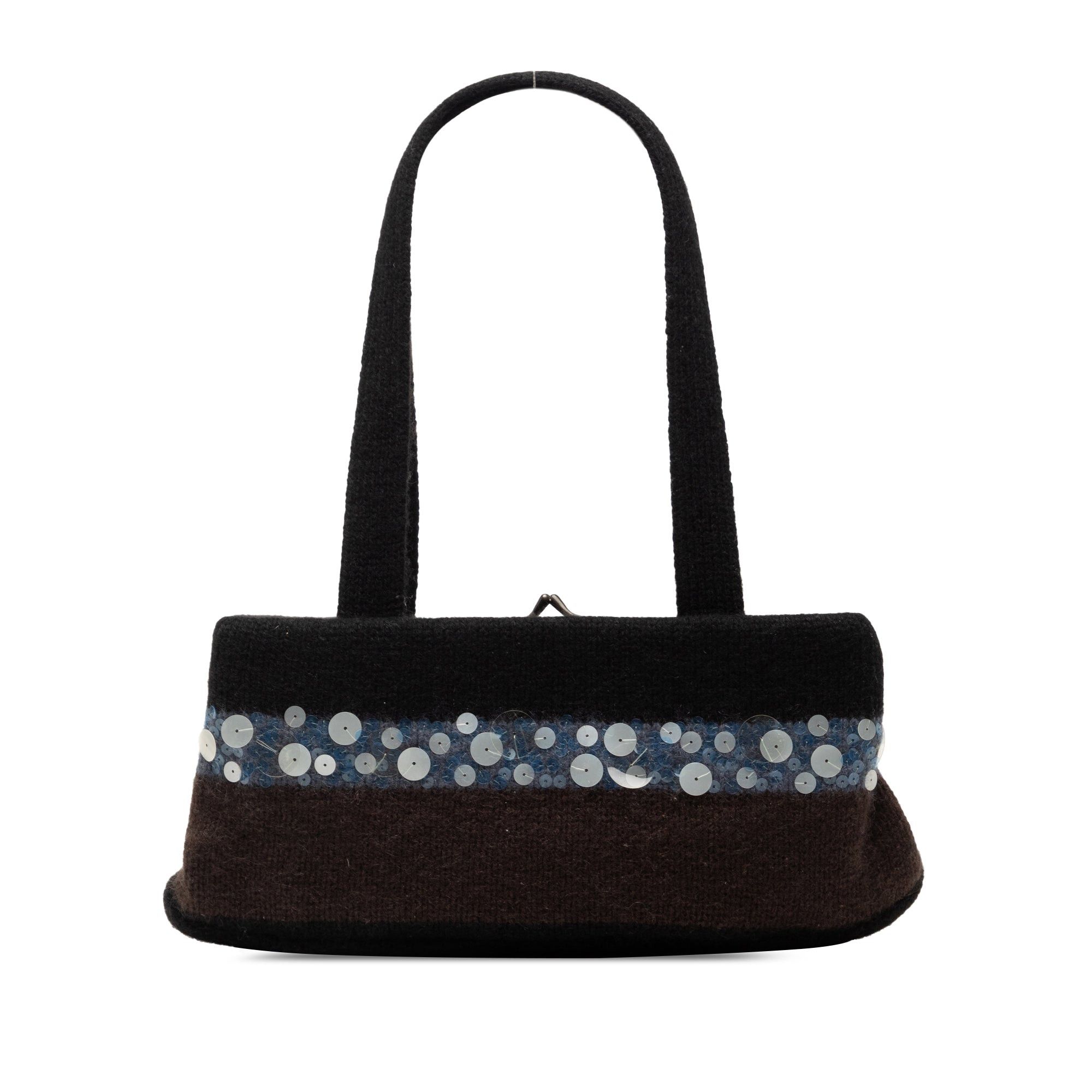 Bottega Veneta Wool and Sequin Embellished Clasp Shoulder Bag Size ONE SIZE - 1 Thumbnail