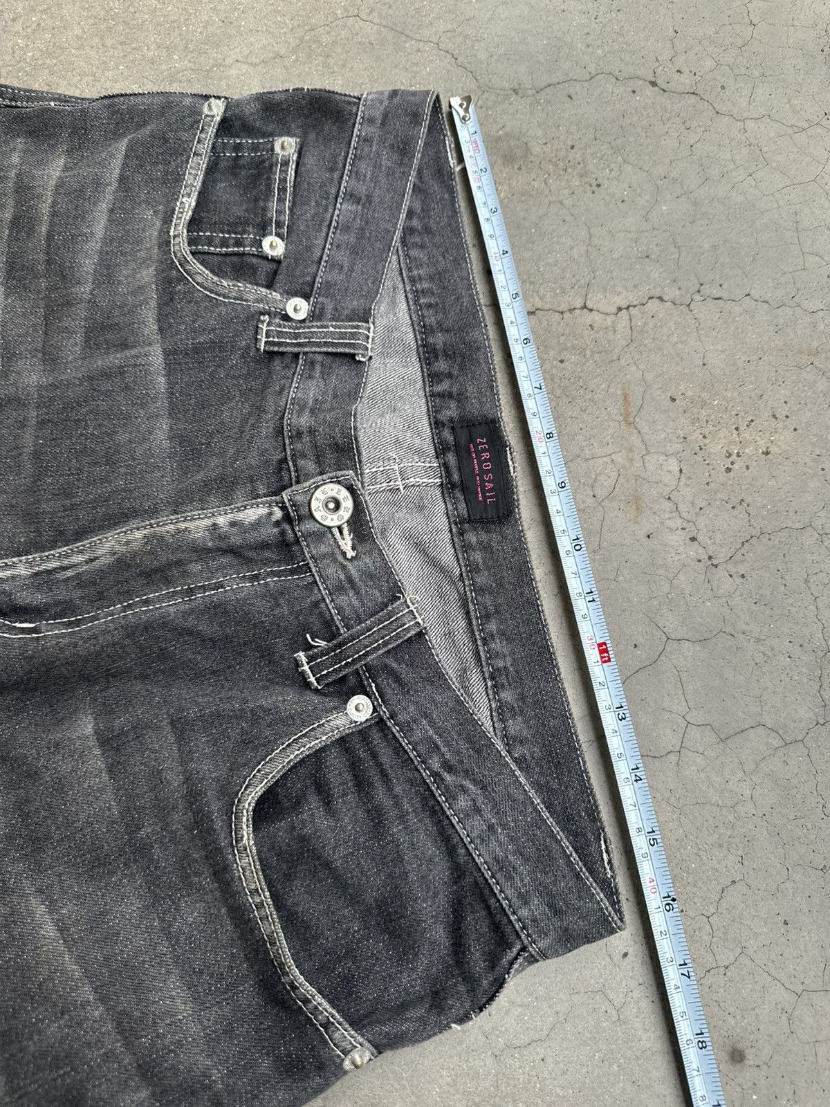 Designer Japanese Brand Zero Sail Distressed Claw Mark Flare Denim Size US 28 / EU 44 - 15 Thumbnail