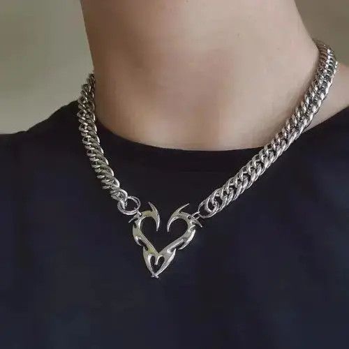 Other Yoshimi x Reiko Hollow Flame Love Heart Pendant Necklace Size ONE SIZE - 1 Thumbnail
