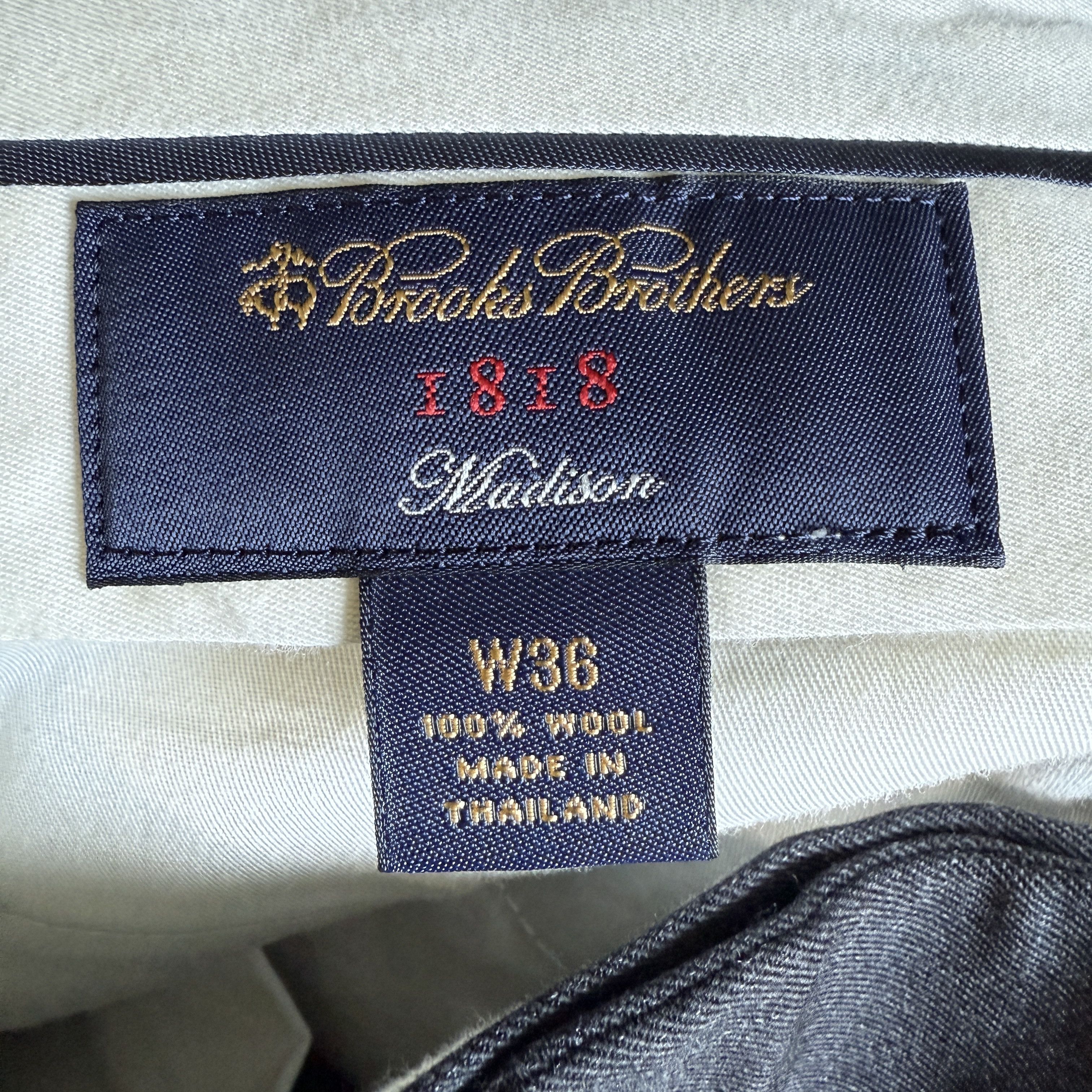 Brooks Brothers Brooks Brothers 1818 Madison Wool Dress Trousers 36R Size 36R - 3 Thumbnail