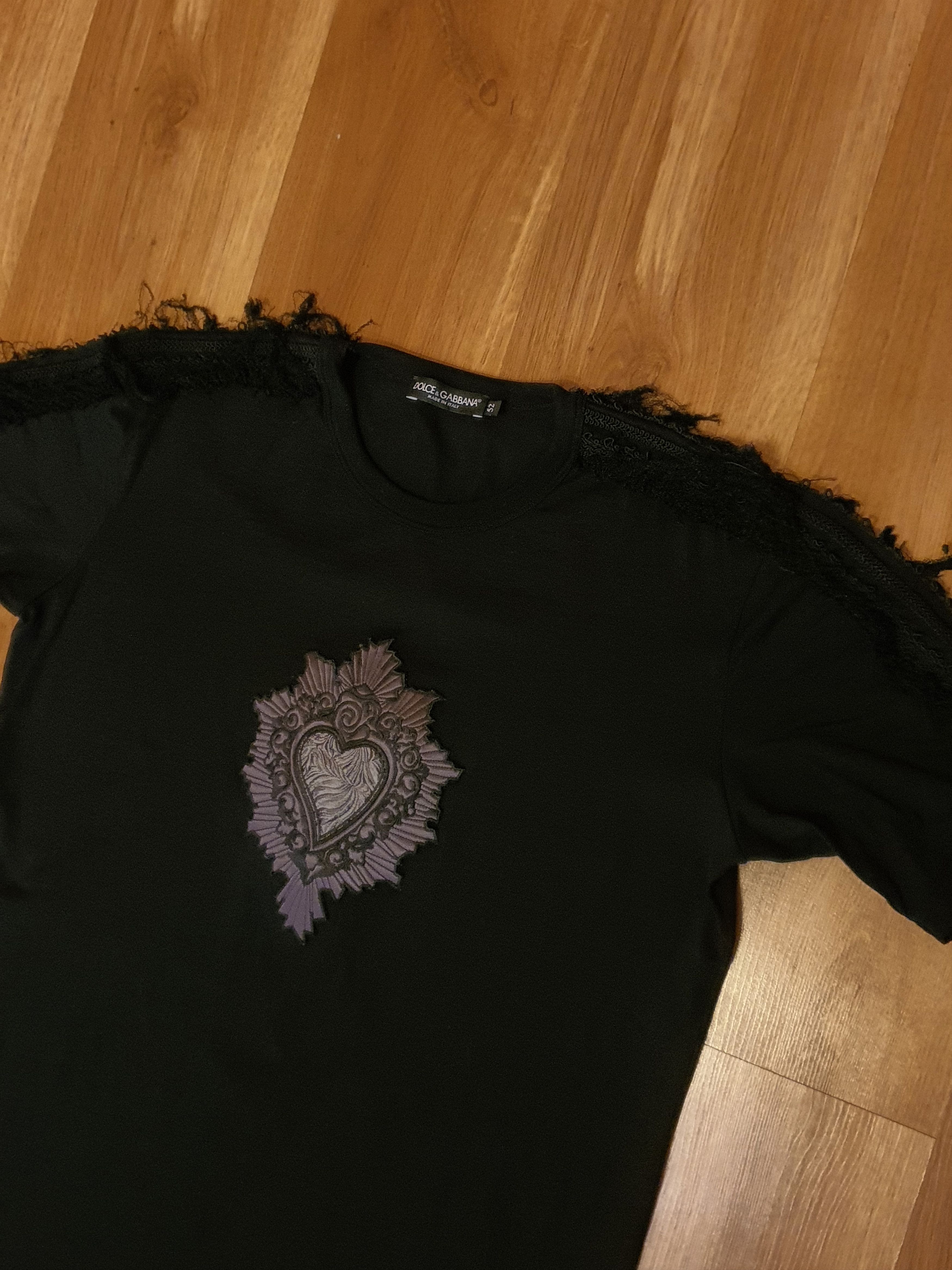 Dolce & Gabbana Dolce & Gabbana Heart Tee Fringe T-shirt Size US L / EU 52-54 / 3 - 5 Thumbnail
