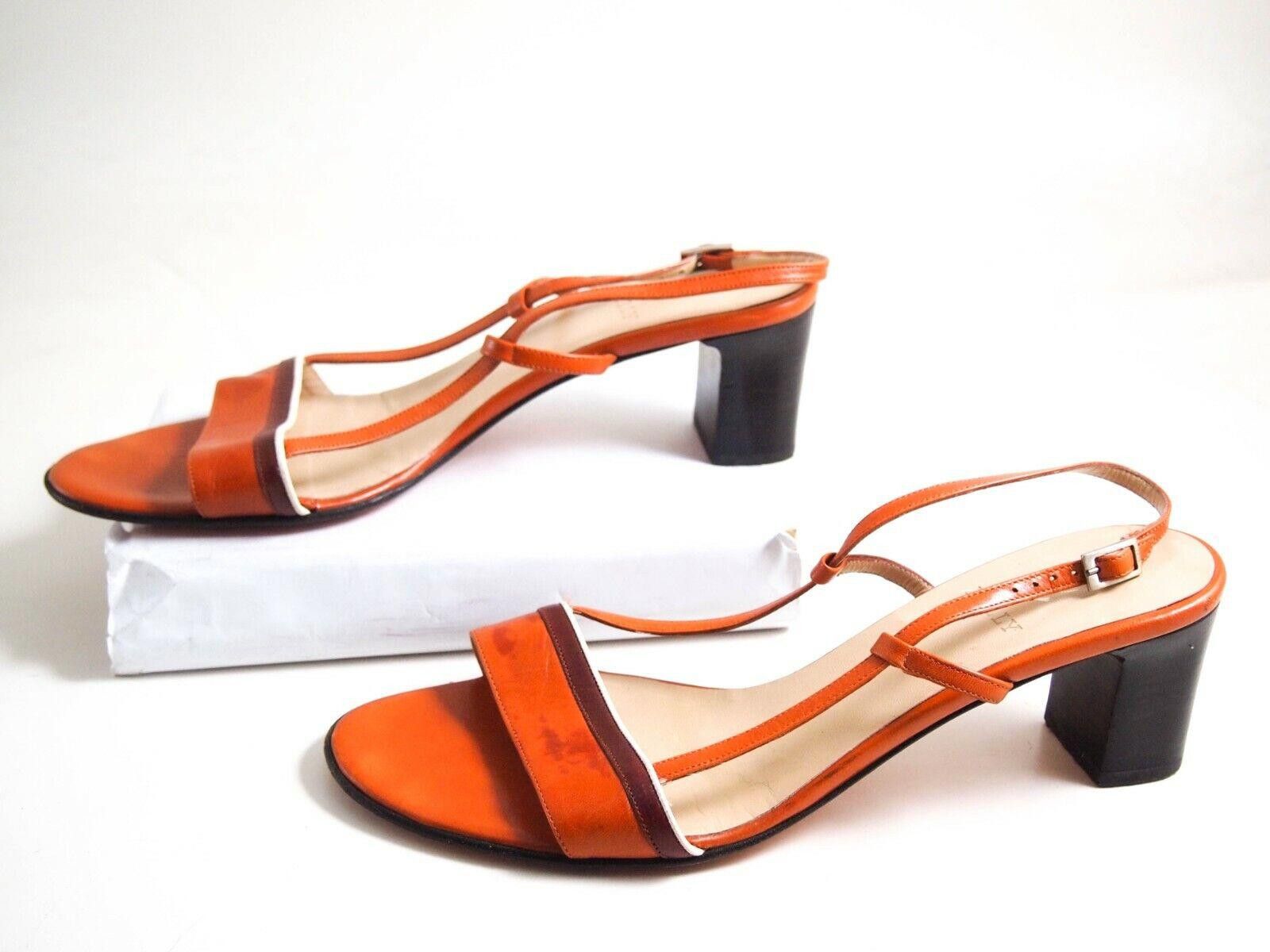 Bally Bally Mid Heel Sandals Orange Leather US 9 EU 39.5 Size US 9 / IT 39 - 4 Thumbnail